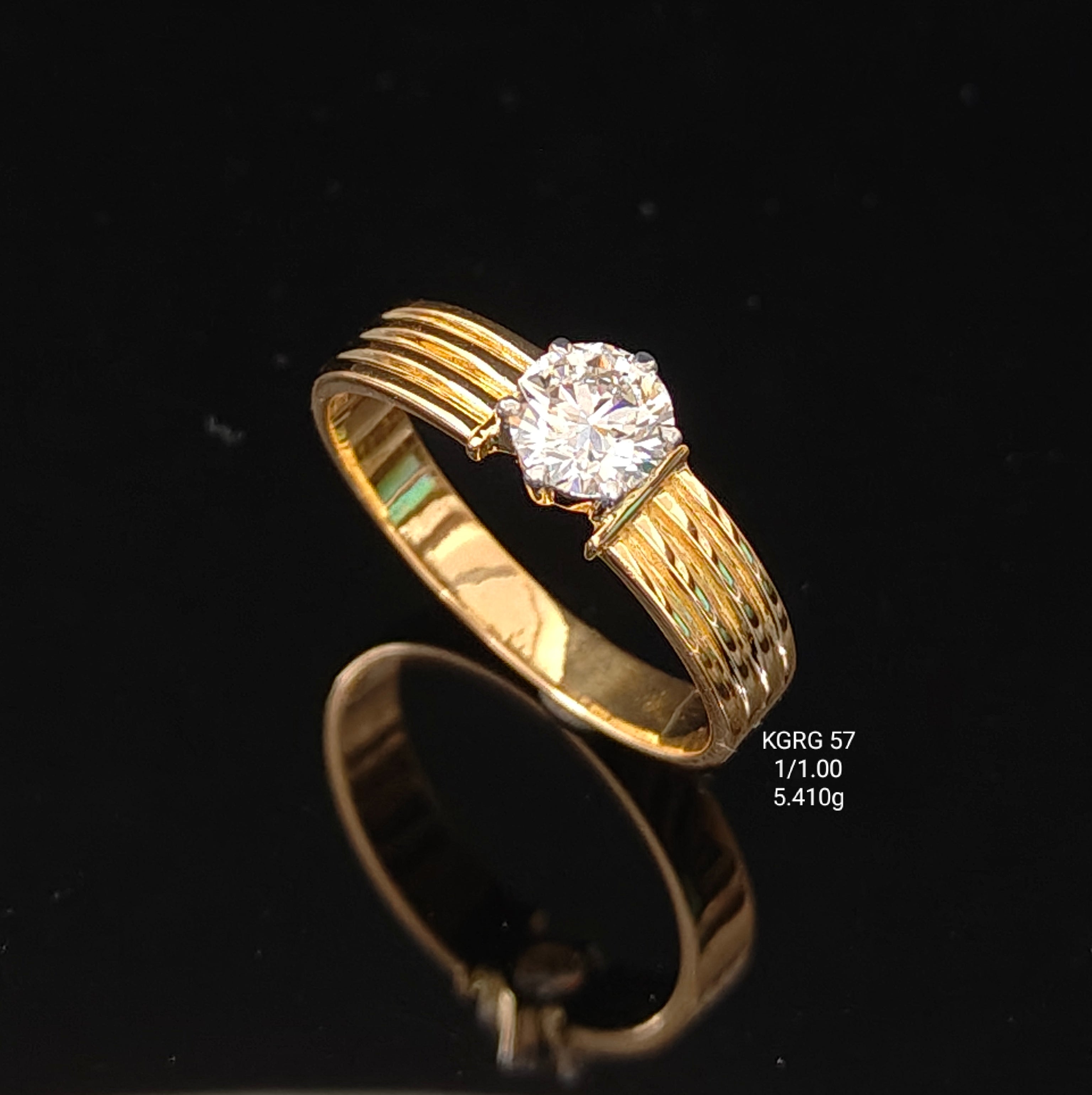 1CT RING solitaire diamonds 18K
