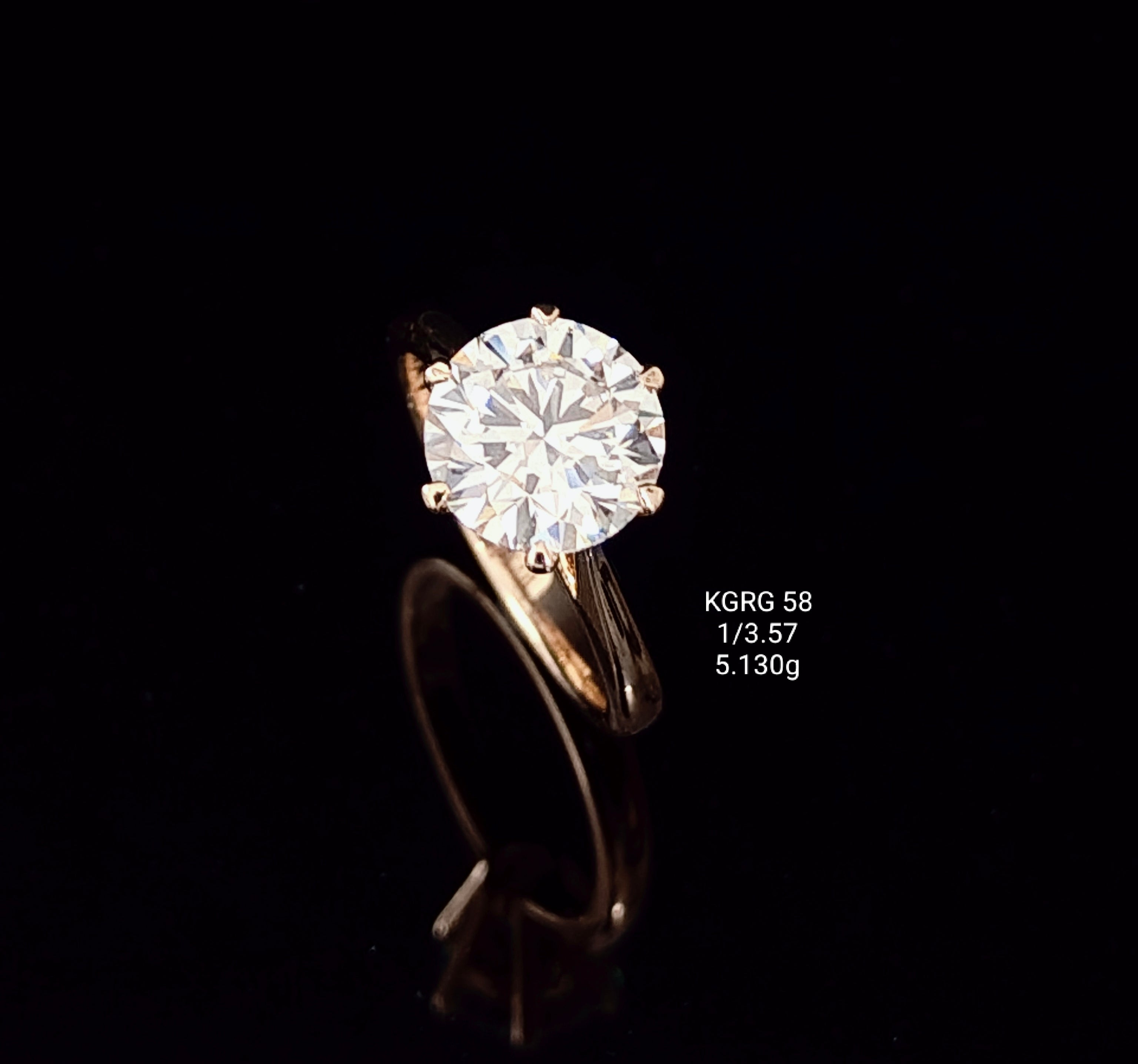 3.57Ct RING solitaire diamonds 18K