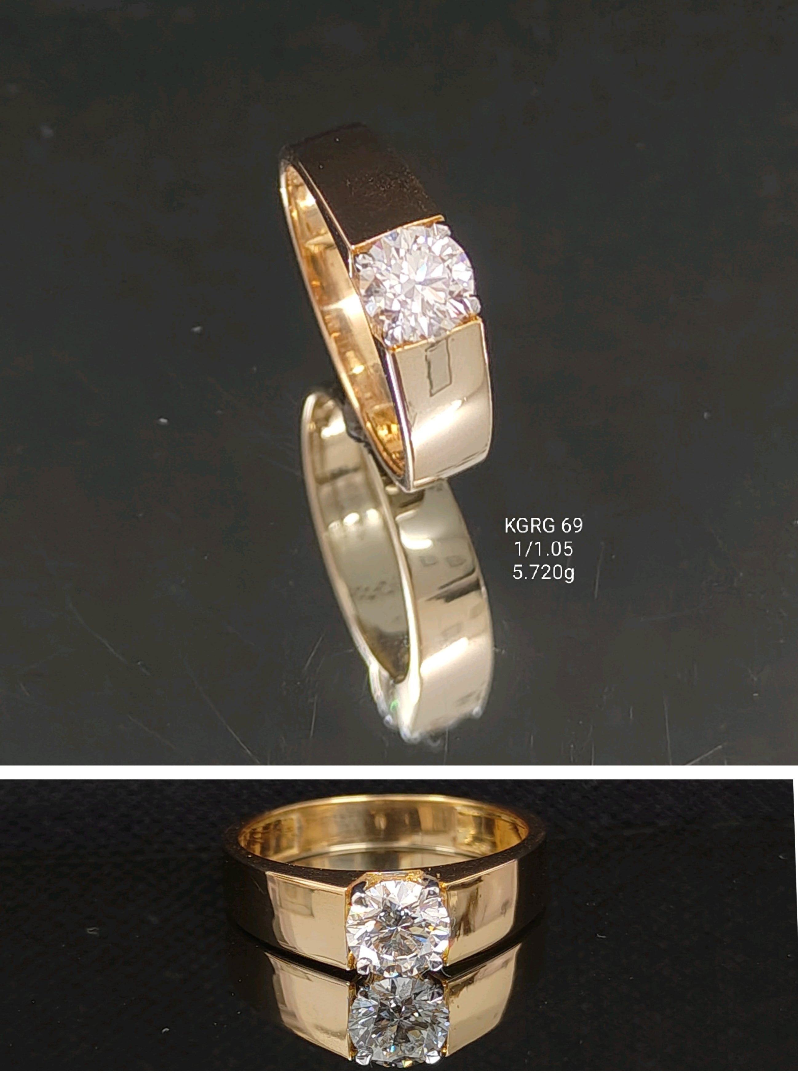 1.05CT RING solitaire diamonds 18K