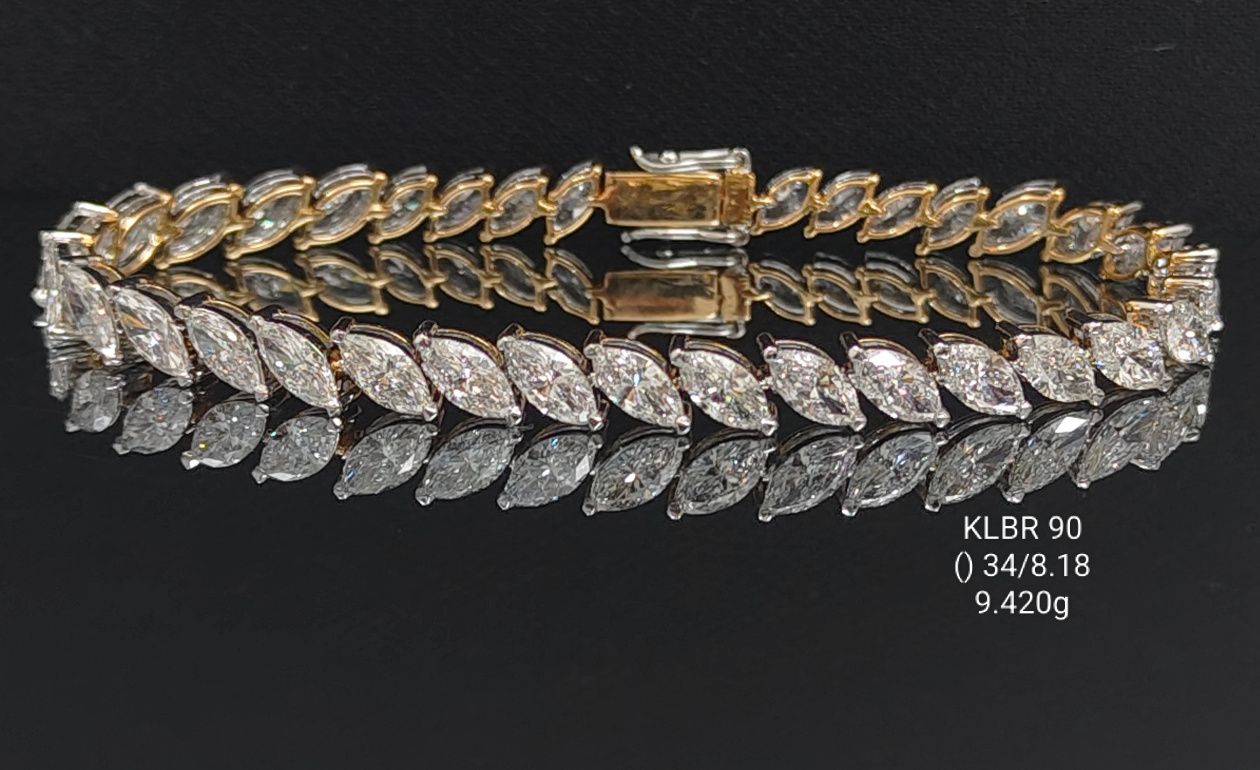 8.18 Ct of BRACELET of Fancy  Shaped Diamonds 18K