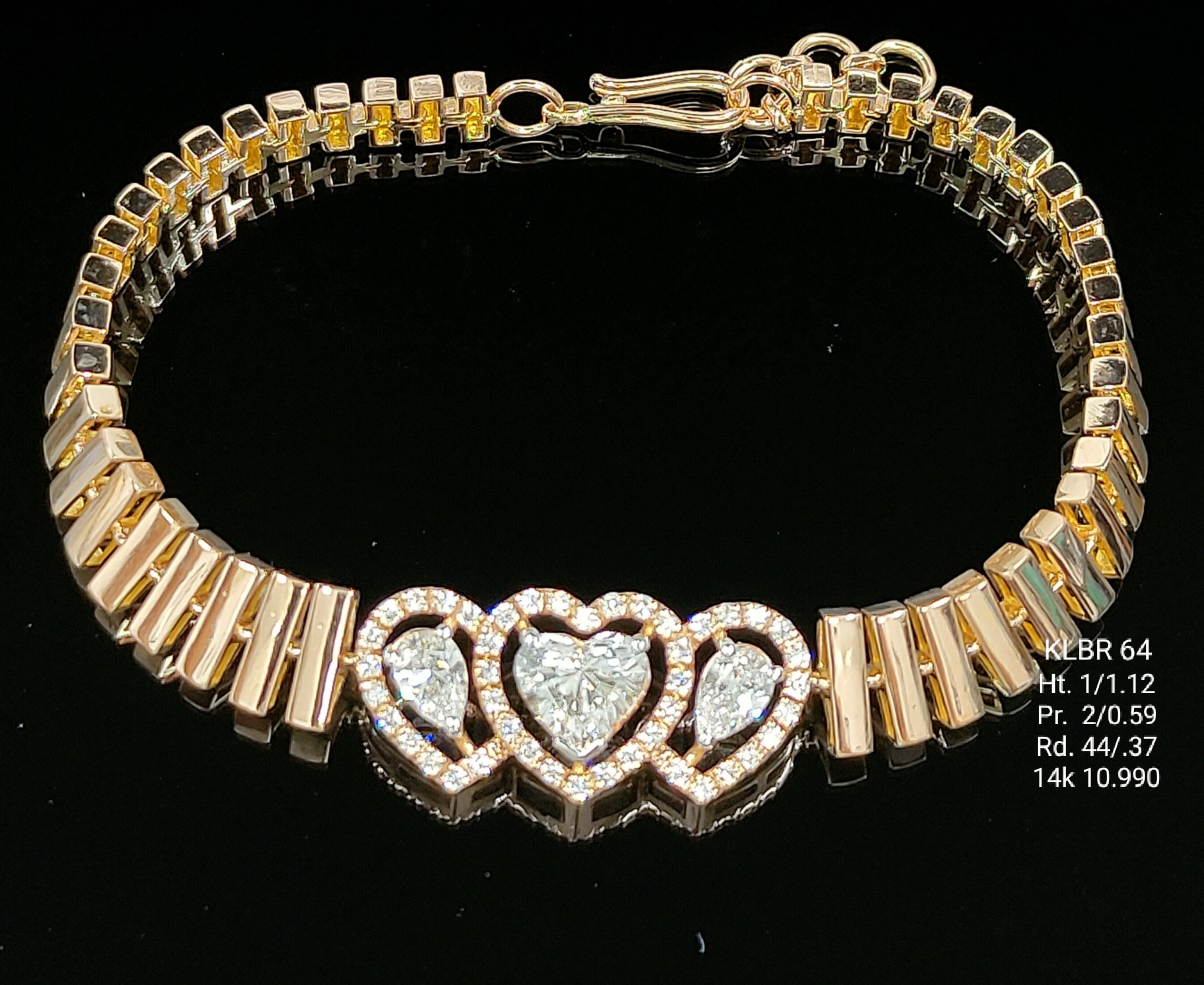 2.08Ct BRACELET Small round diamonds 18K