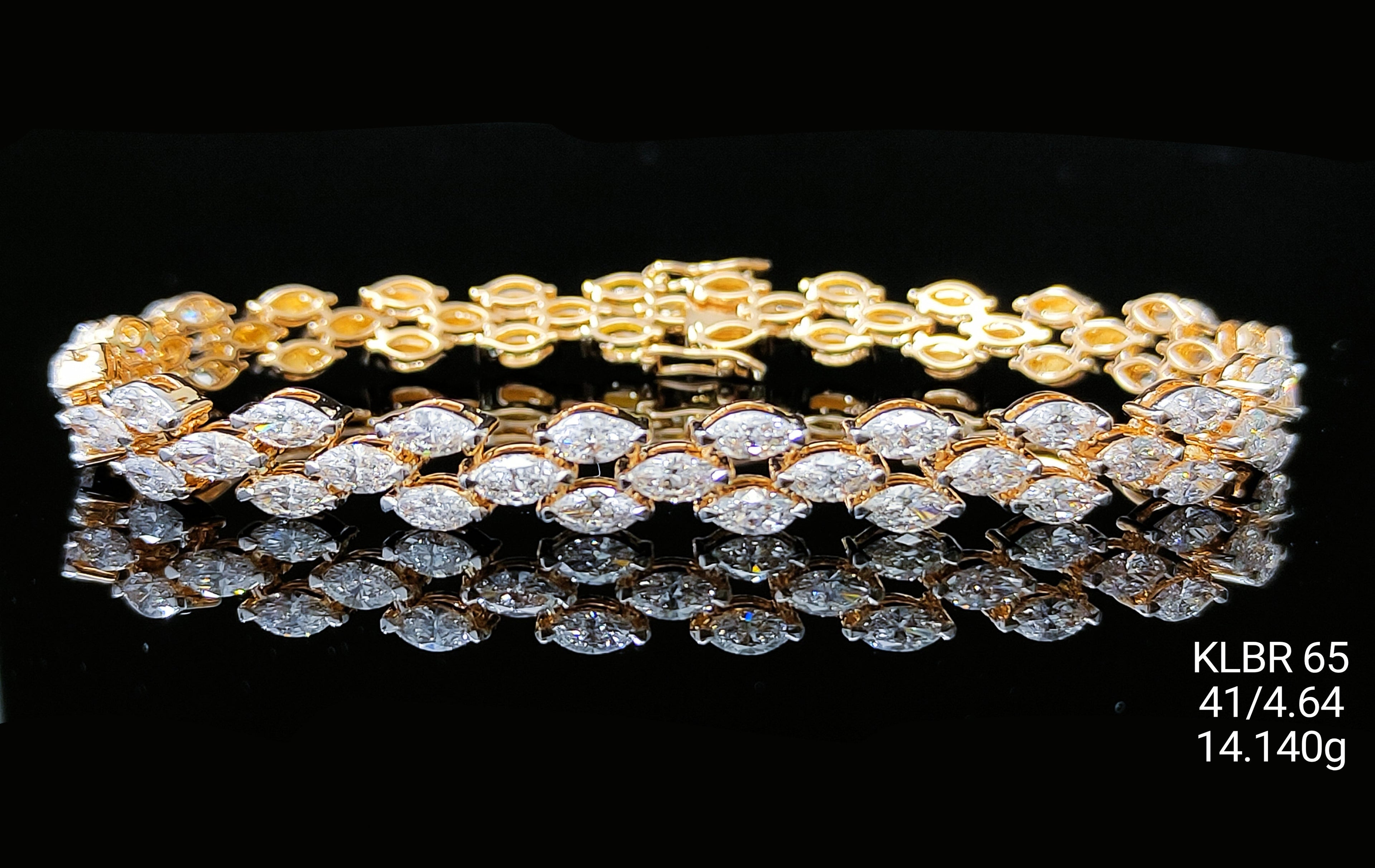 4.64Ct BRACELET MIX shape  diamonds 18K