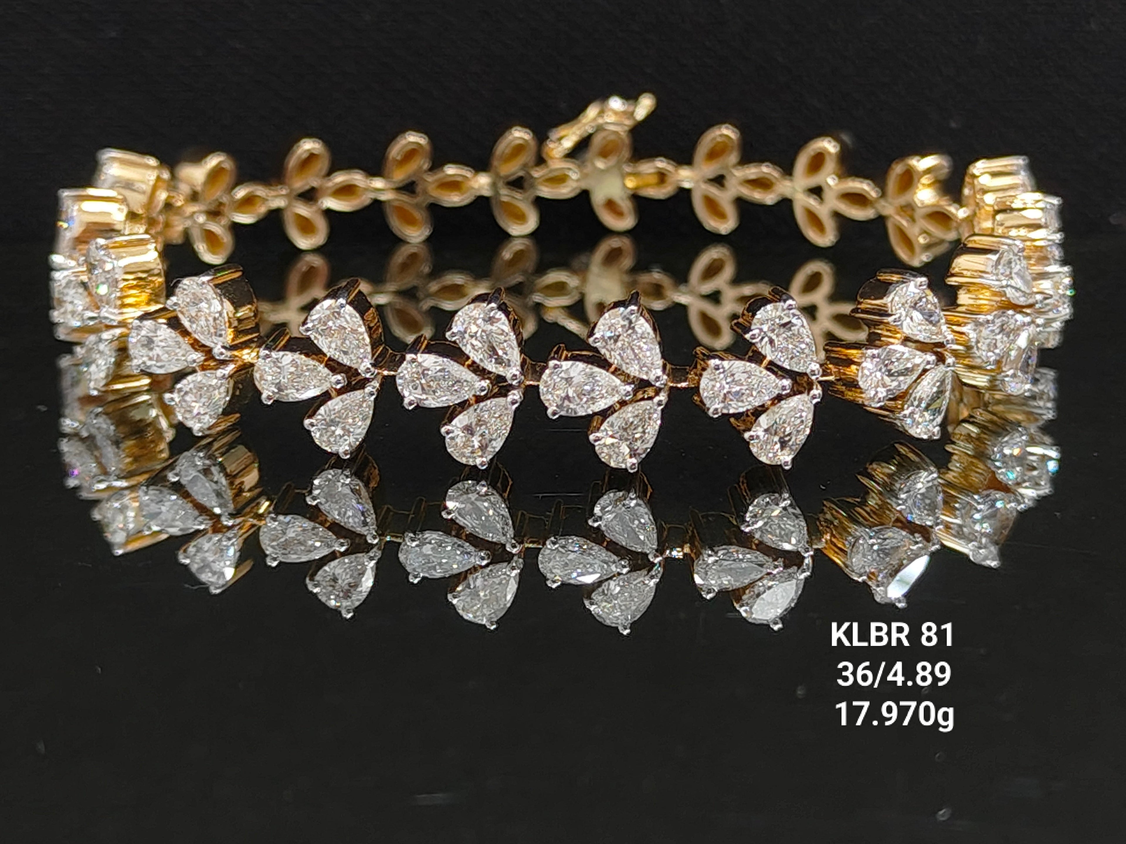 4.89Ct BRACELET MIX shape  diamonds 18K
