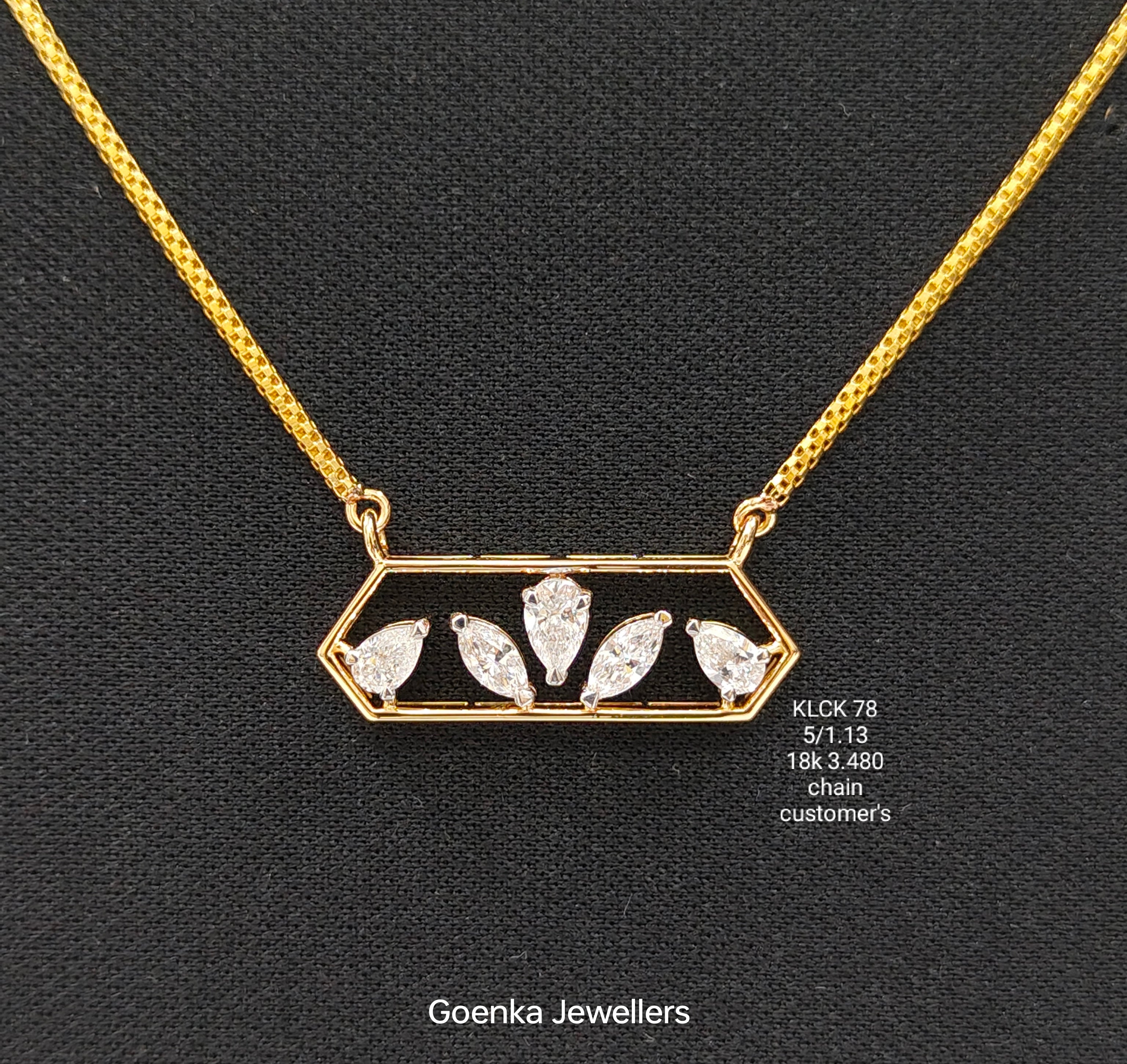 1.13Ct LOCKET MIX shape  diamonds 18K