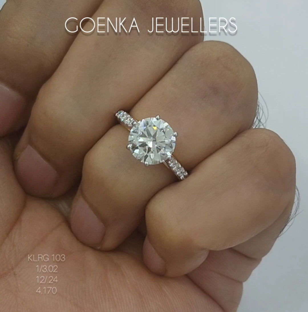 3.26Ct RING solitaire diamonds 18K