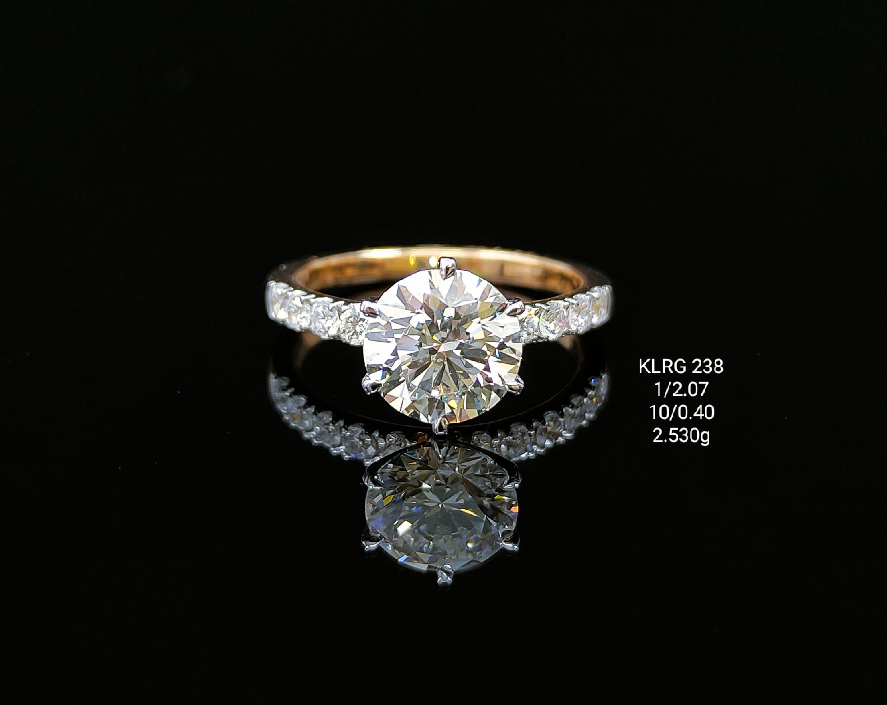 2.47Ct RING solitaire diamonds 18K