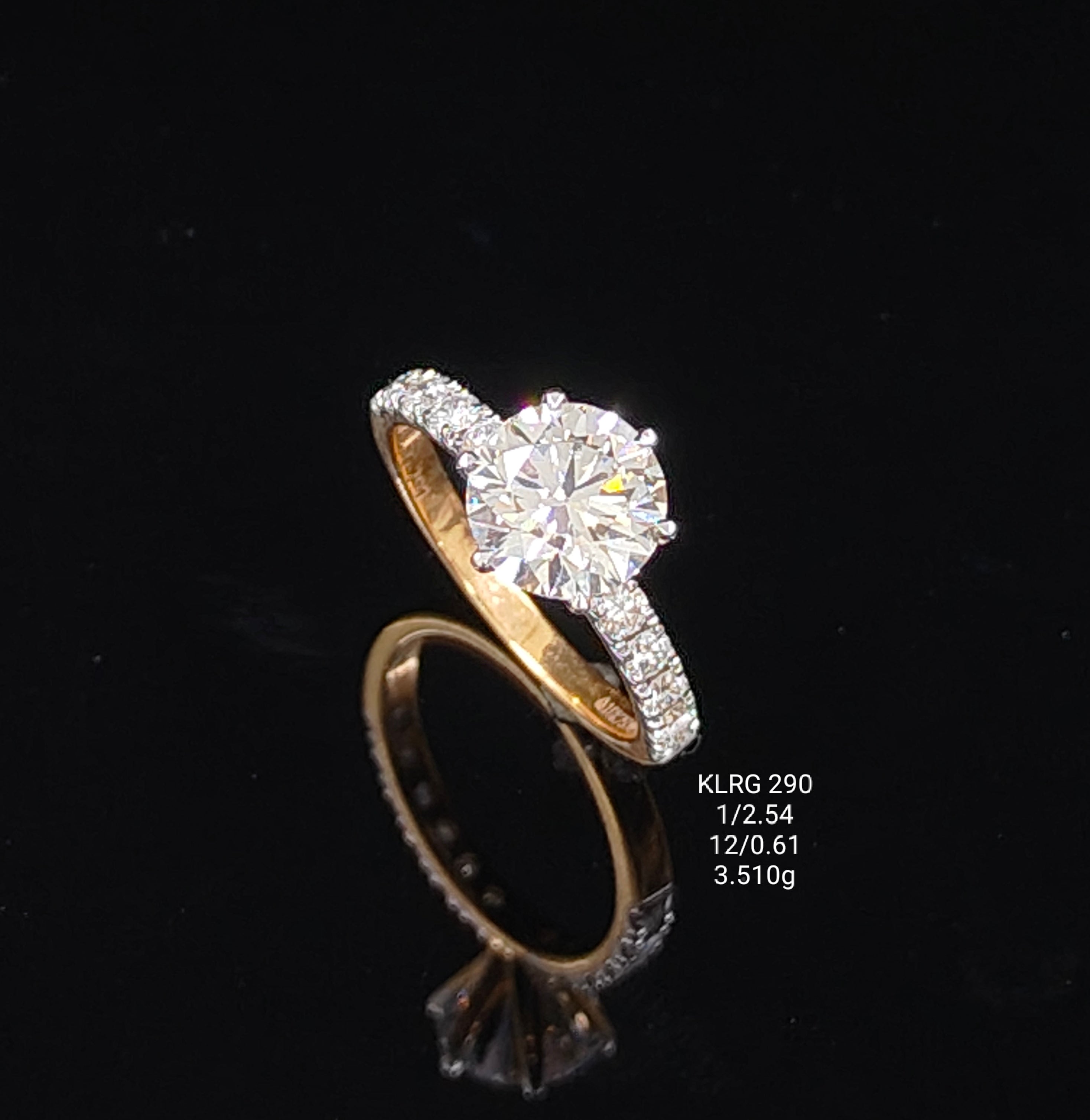 3.15Ct RING solitaire diamonds 18K