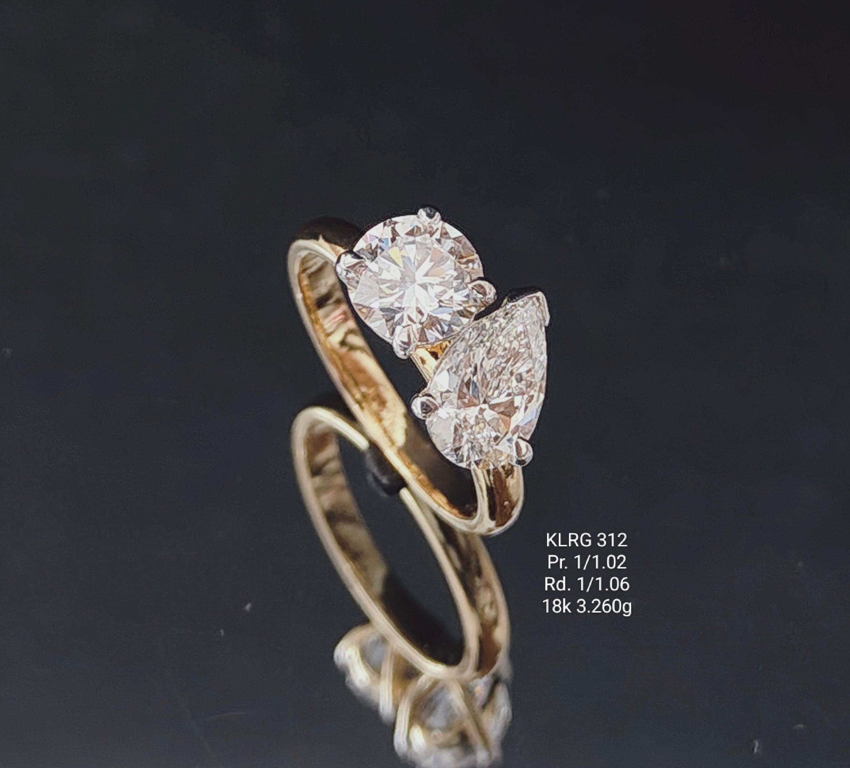 2.08Ct RING solitaire diamonds 18K