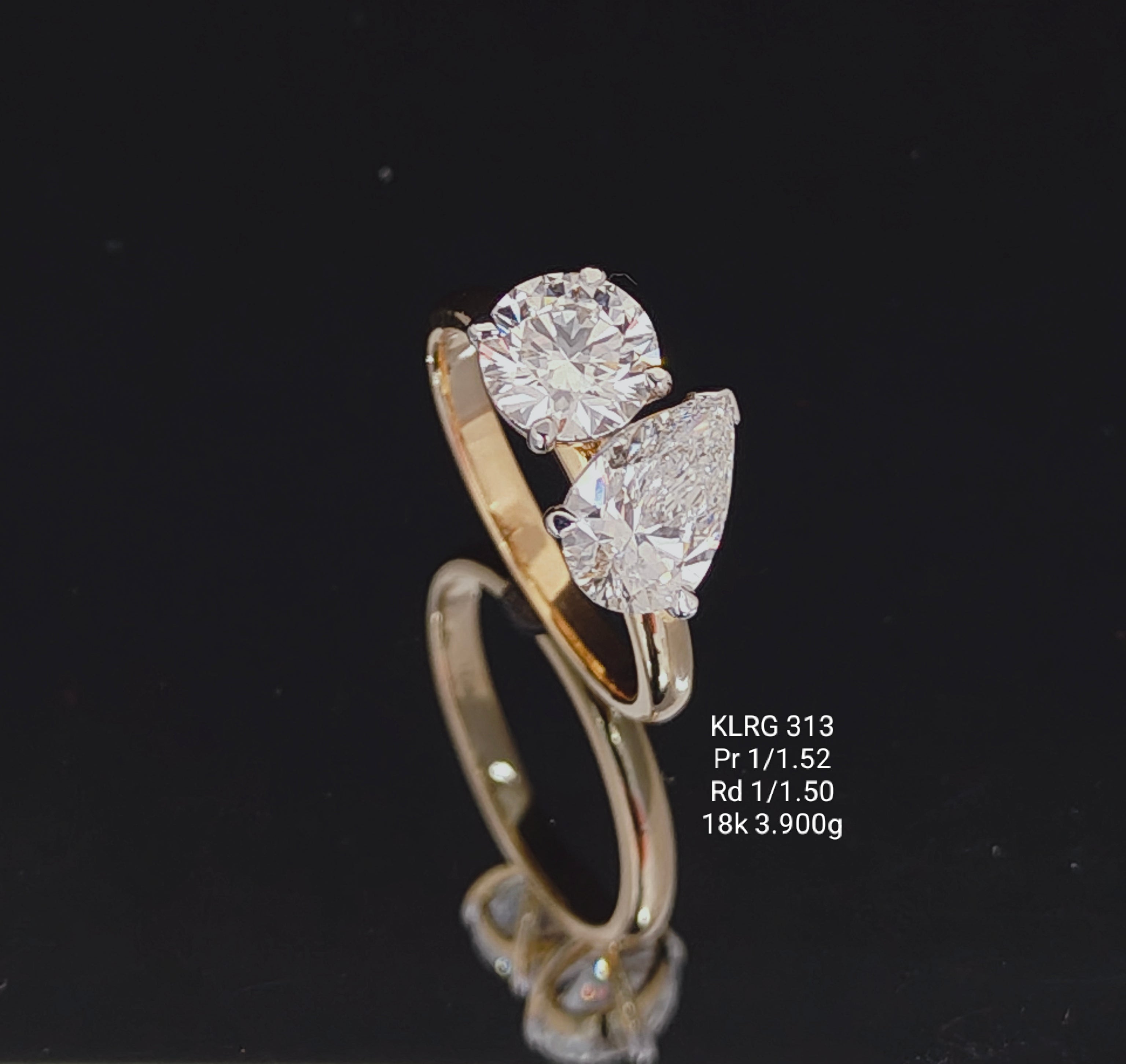 3.02CT RING solitaire diamonds 18K