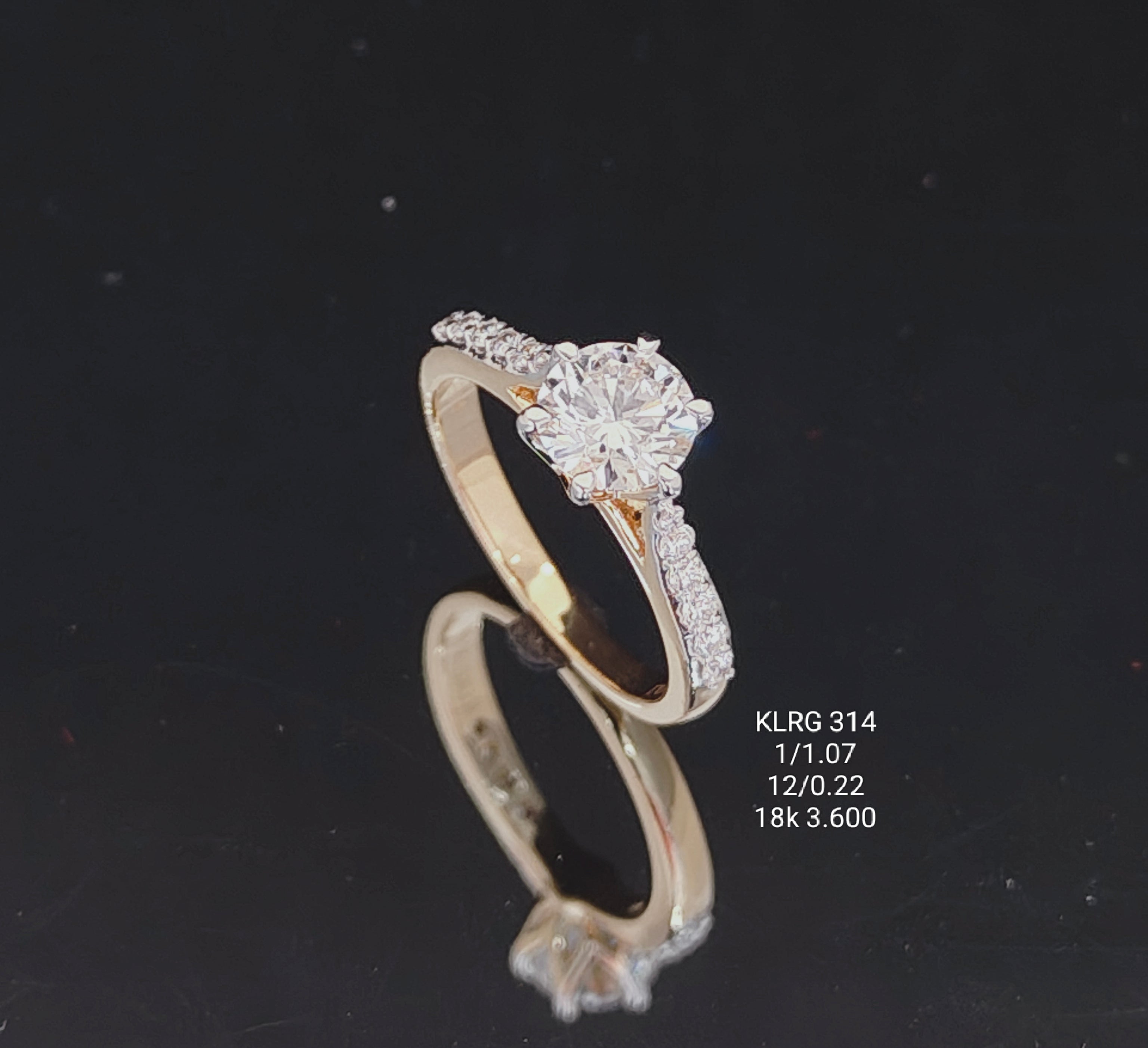 1.29Ct RING solitaire diamonds 18K