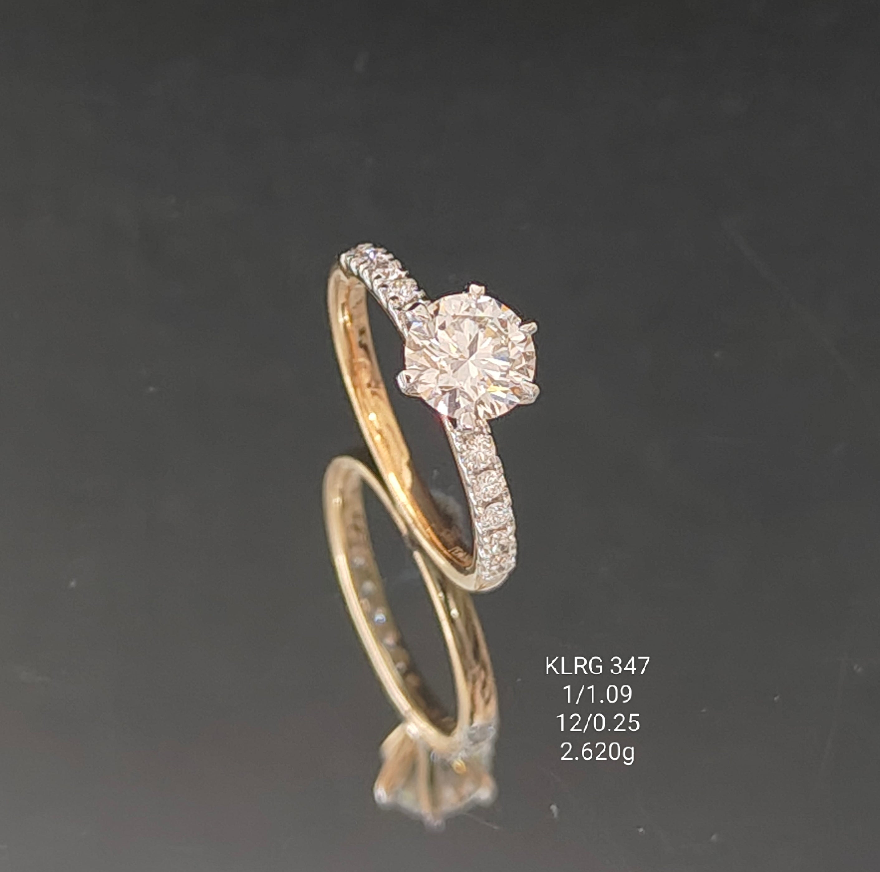 1.34Ct RING solitaire diamonds 18K