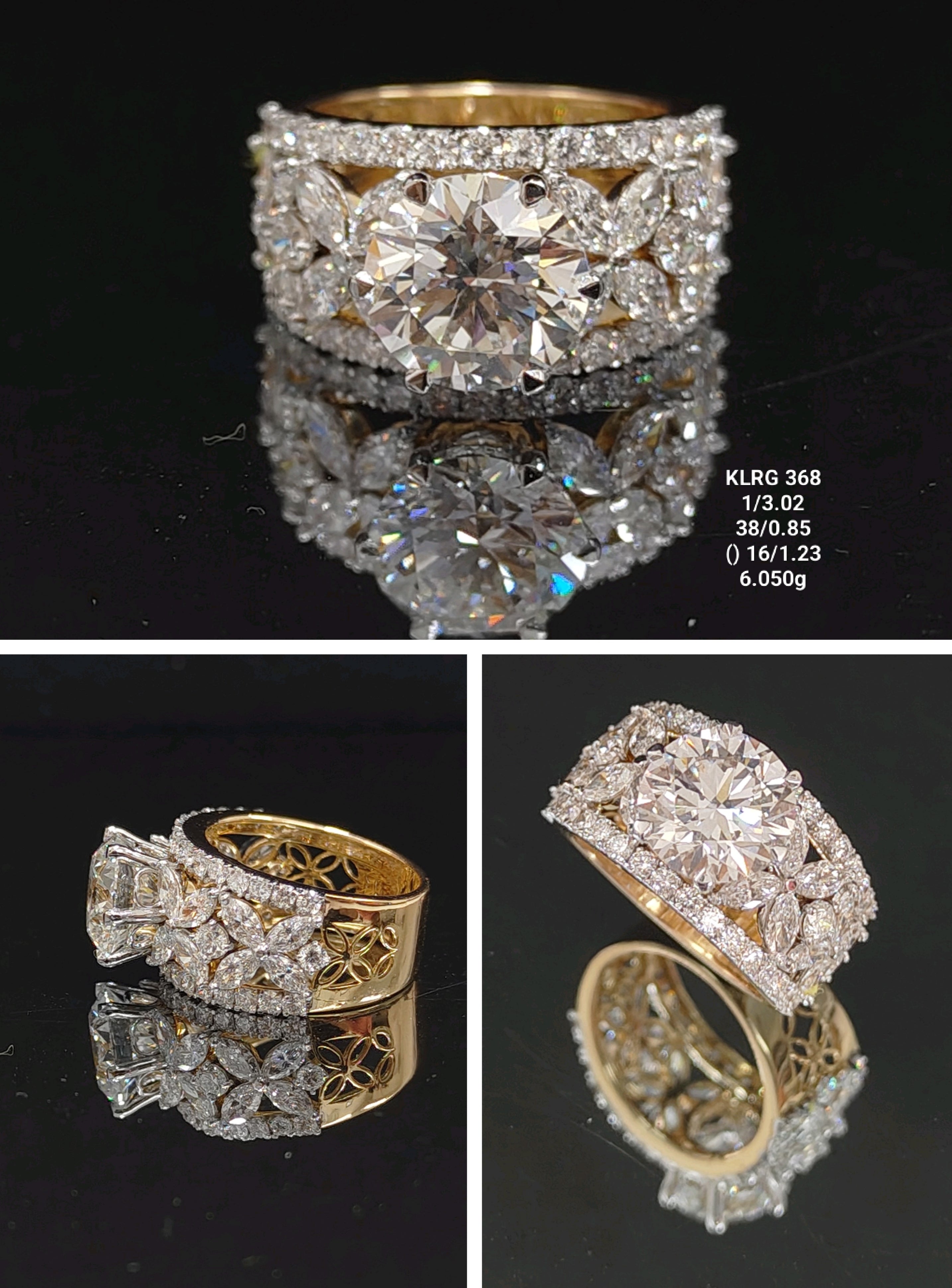 5.1Ct RING solitaire diamonds 18K