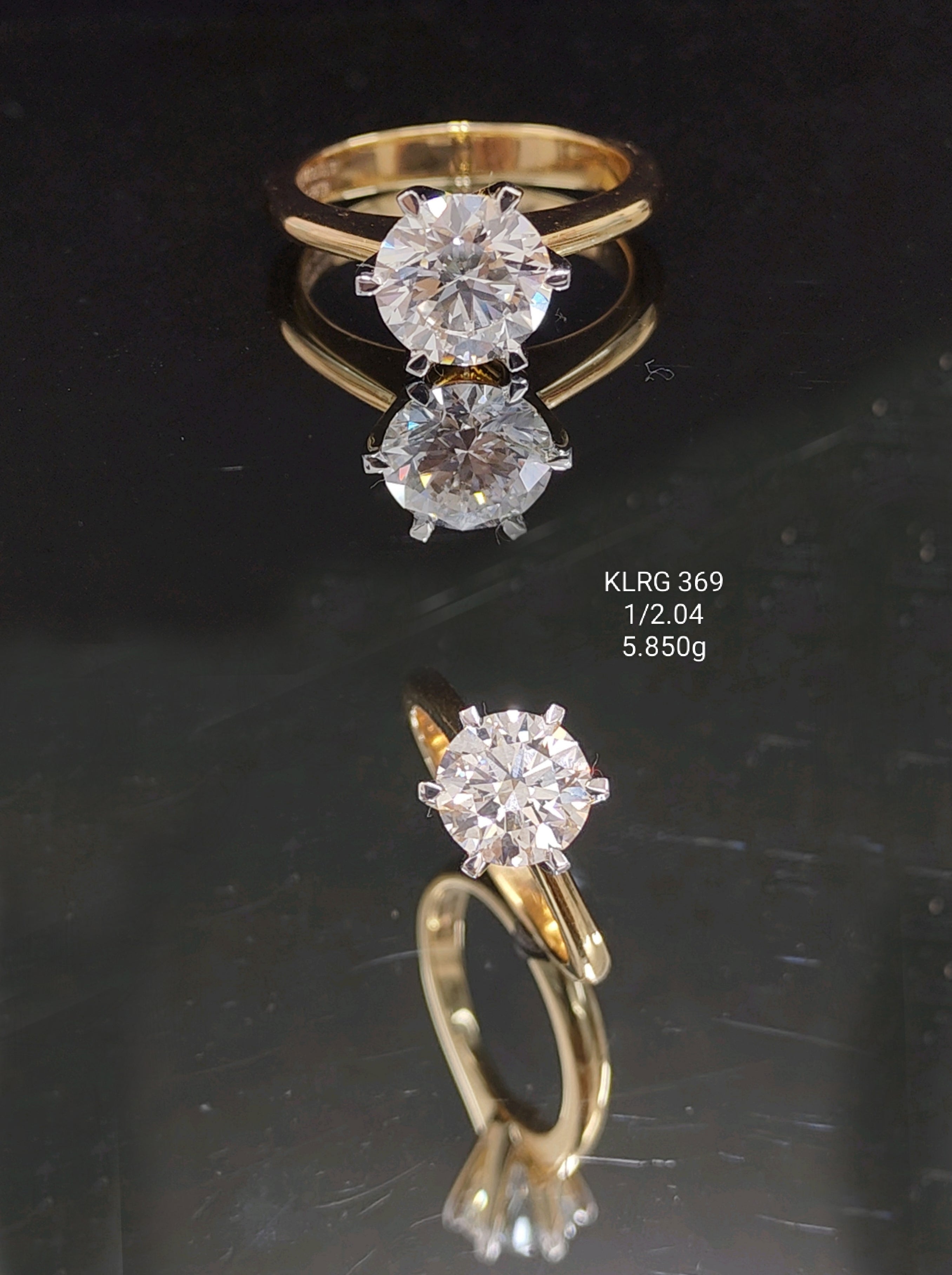2.04Ct RING solitaire diamonds 18K