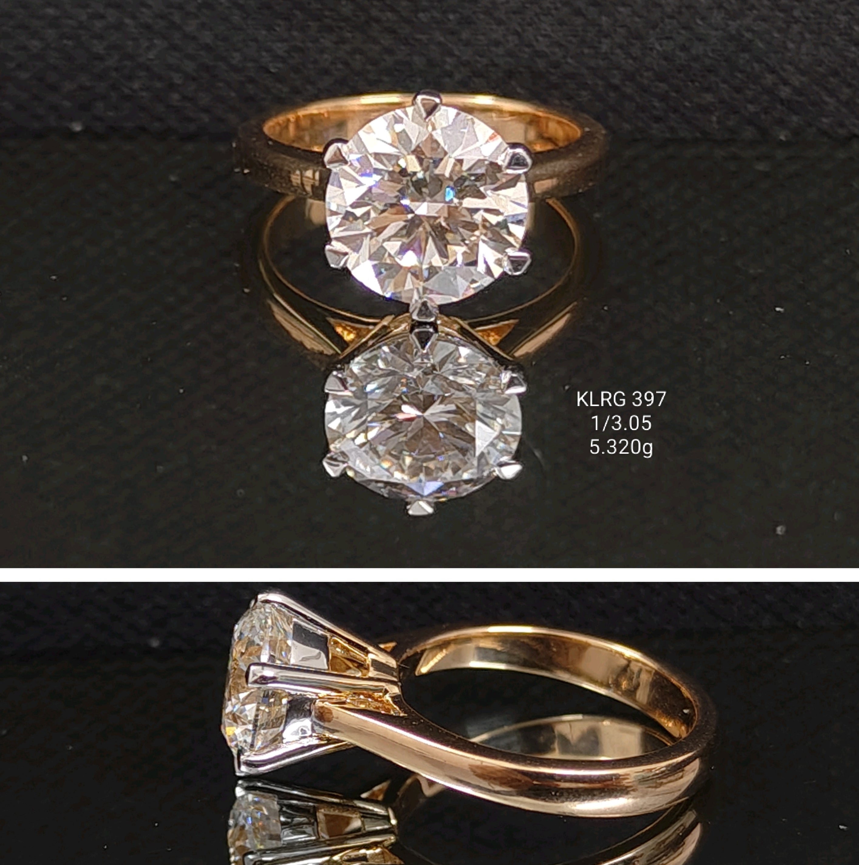 3.05Ct RING solitaire diamonds 18K
