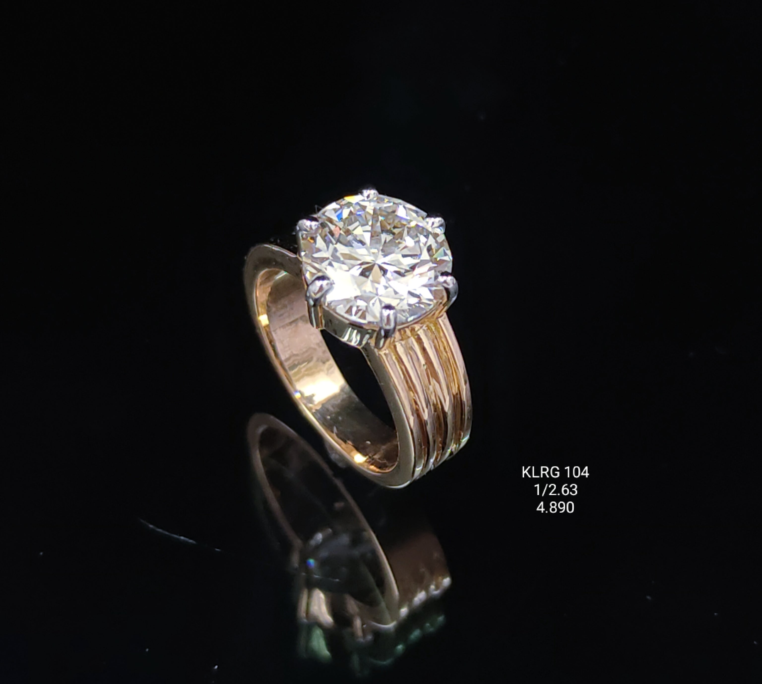 3.26Ct RING solitaire diamonds 18K