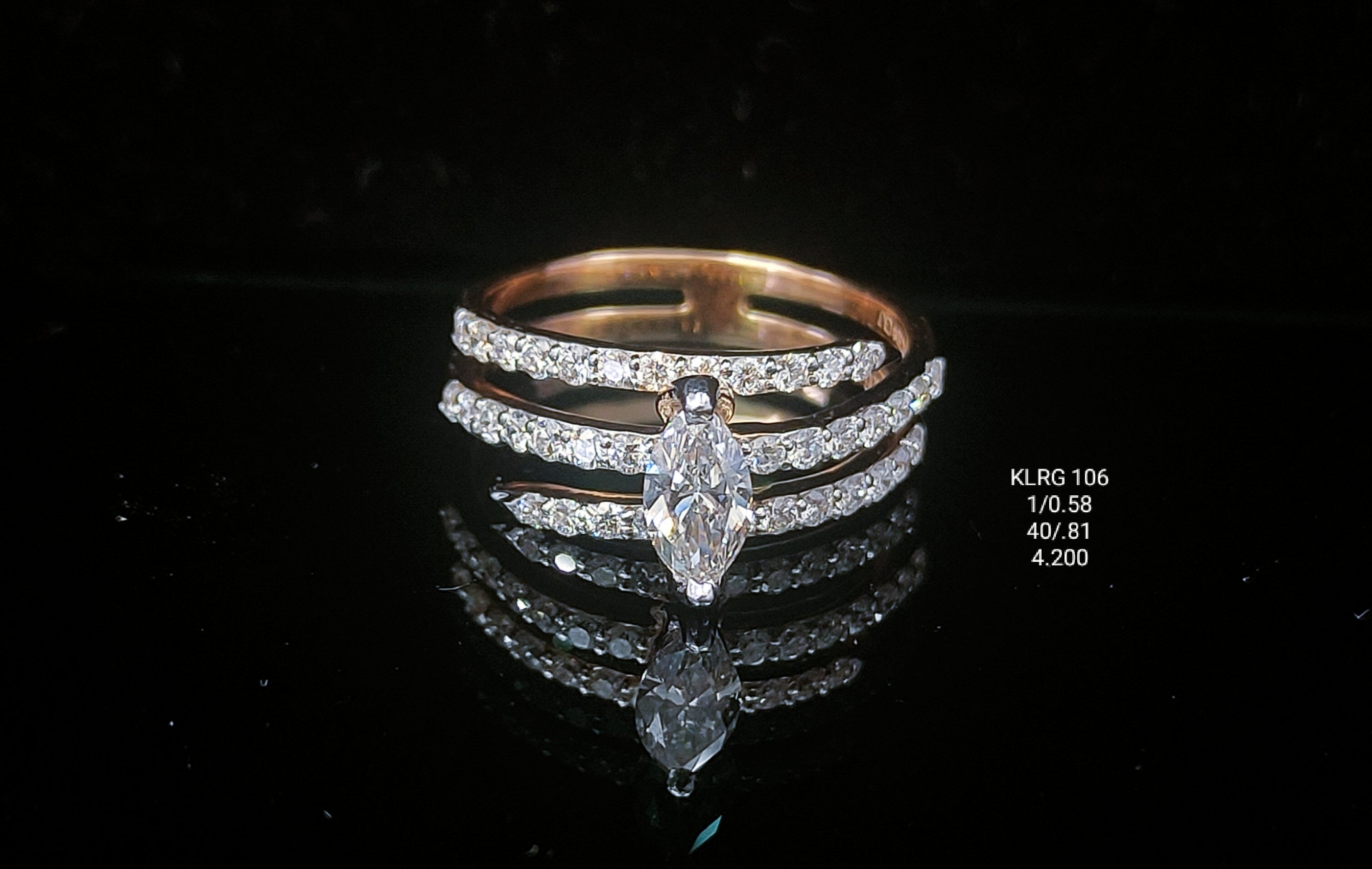 2.63Ct RING solitaire diamonds 18K