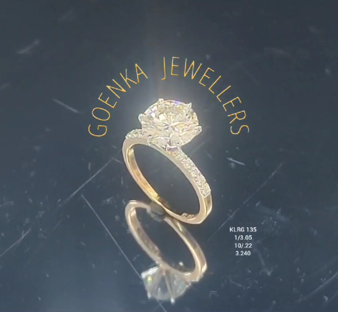 3.24Ct RING solitaire diamonds 18K