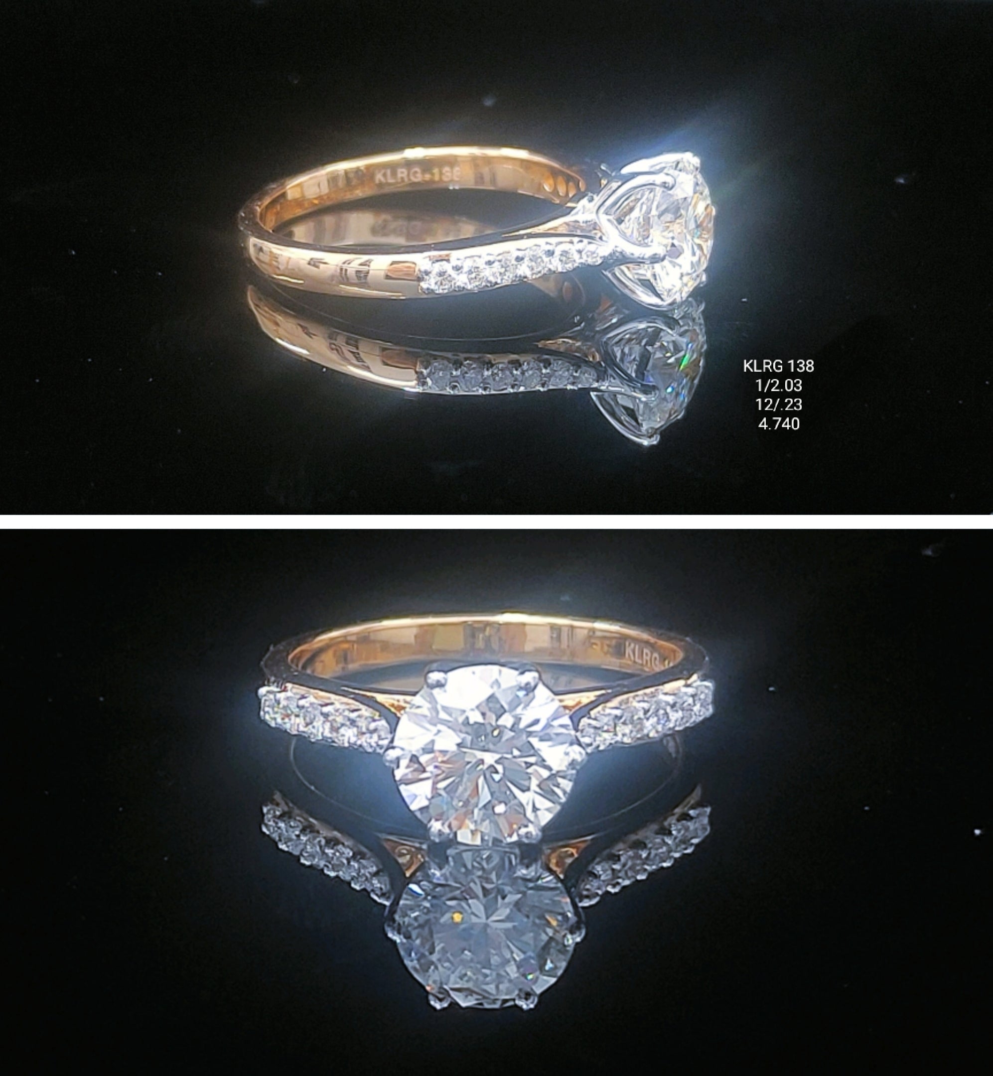 4.73Ct RING solitaire diamonds 18K