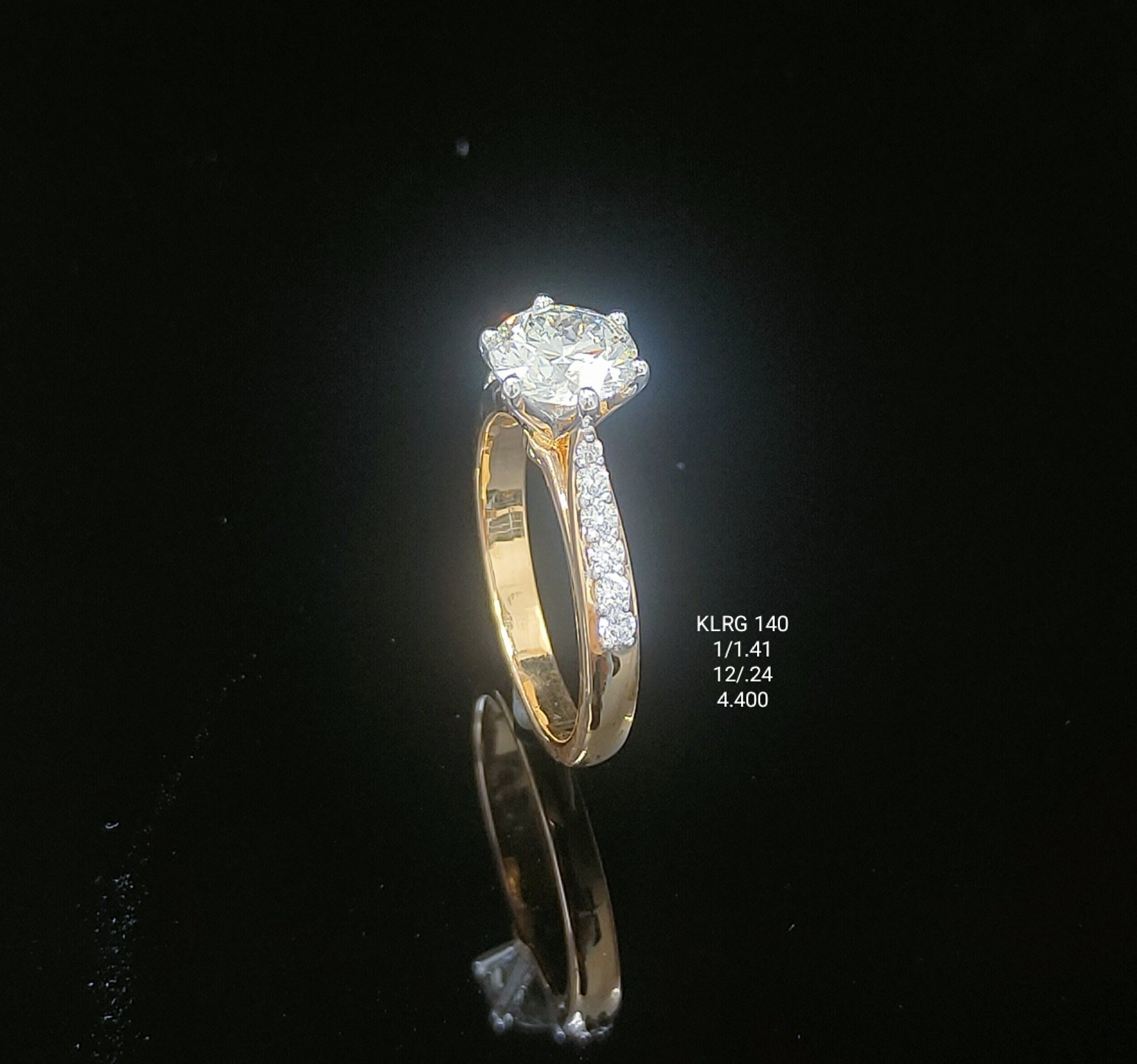 6.94Ct RING solitaire diamonds 18K