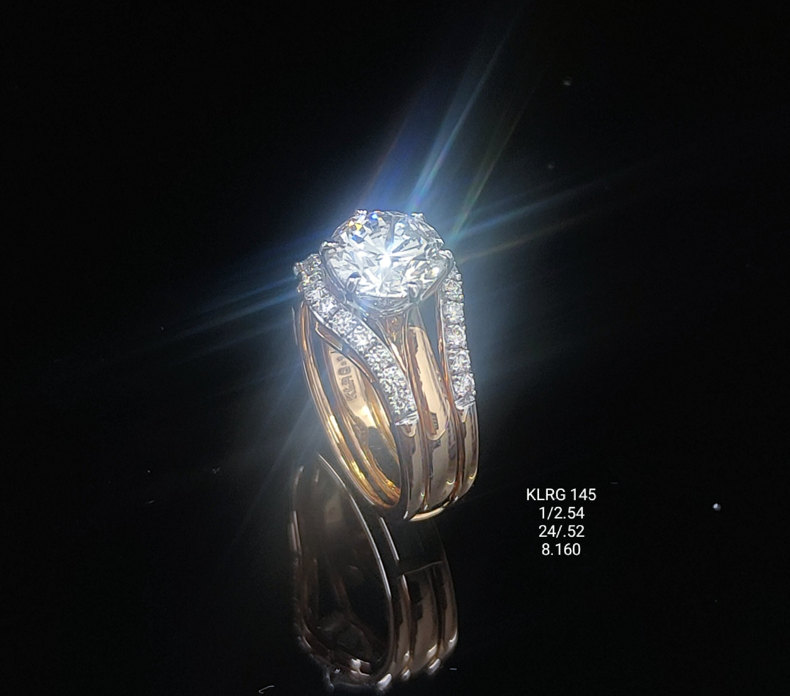 3.06Ct RING solitaire diamonds 18K