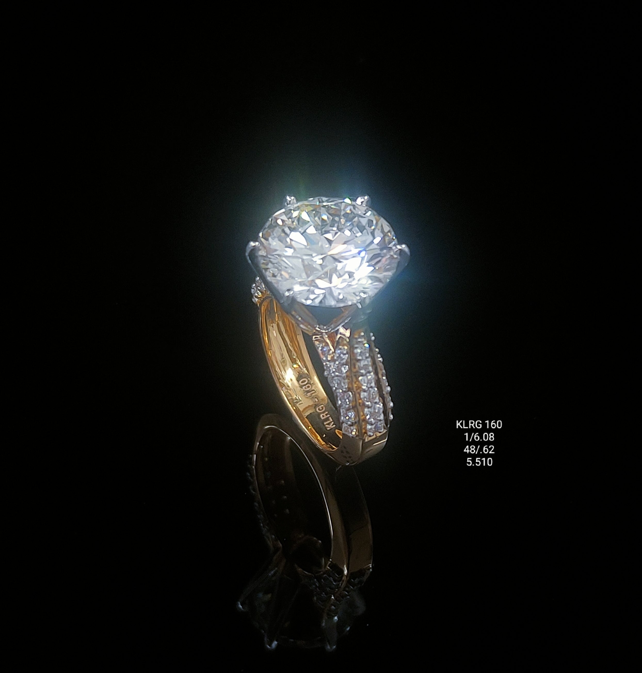 6.7Ct RING solitaire diamonds 18K