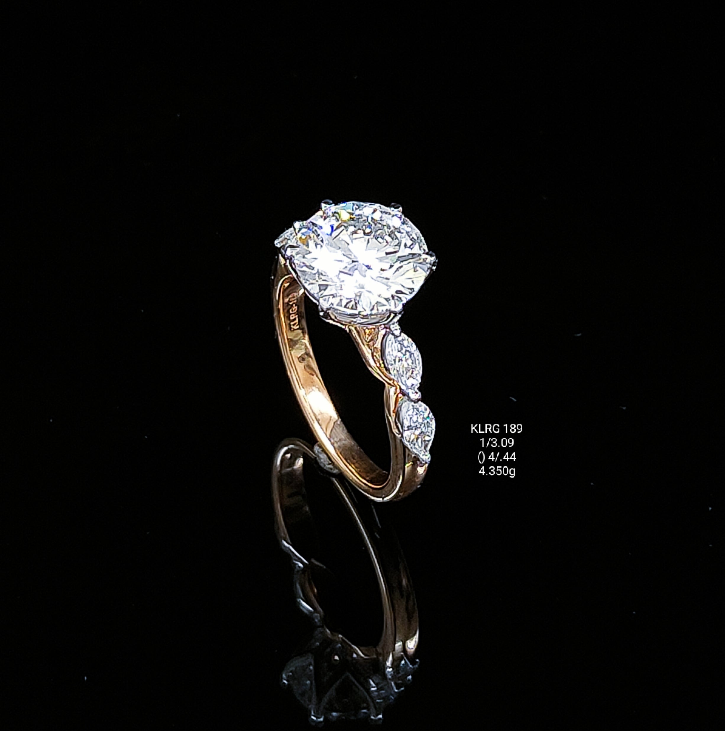 3.53Ct RING solitaire diamonds 18K