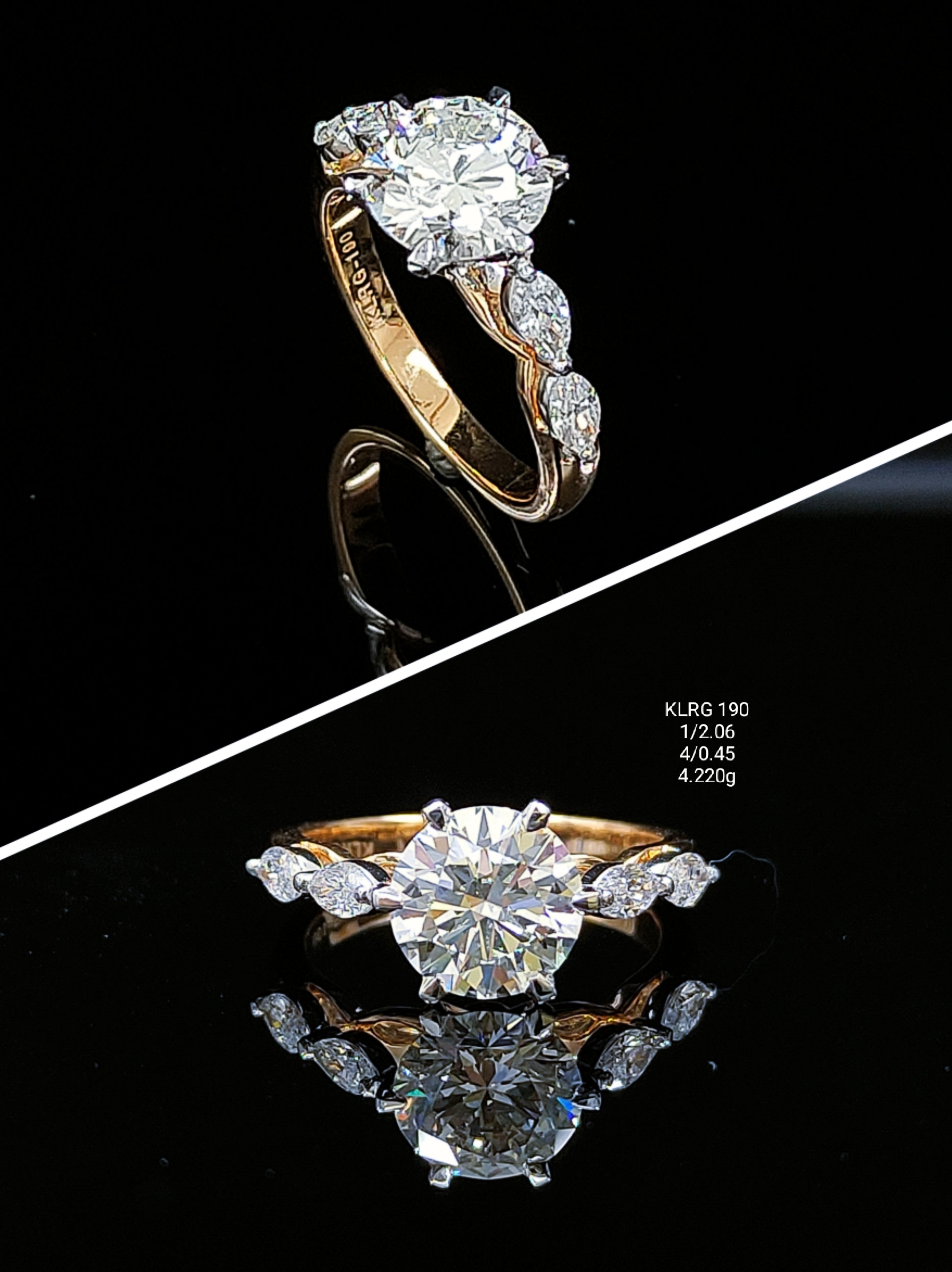 3.53Ct RING solitaire diamonds 18K