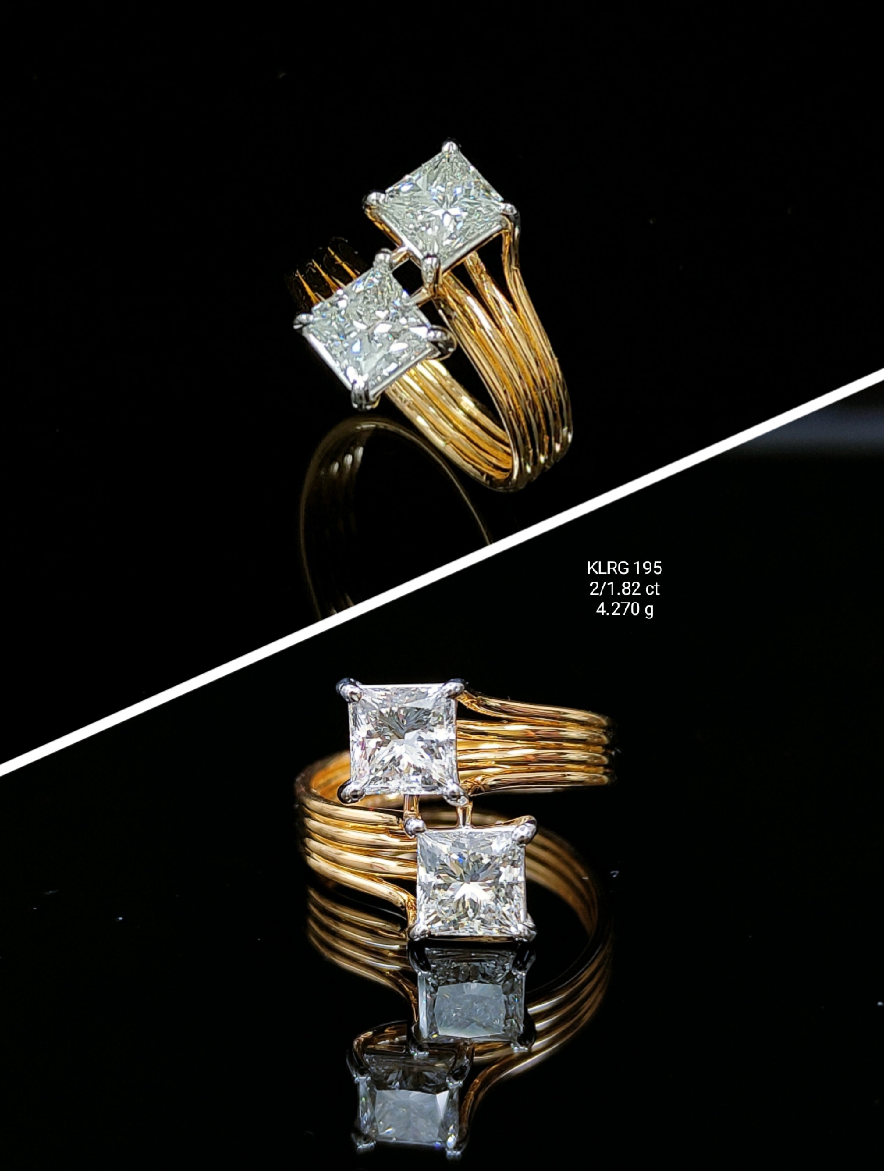 1.82Ct RING MIX shape  diamonds 18K