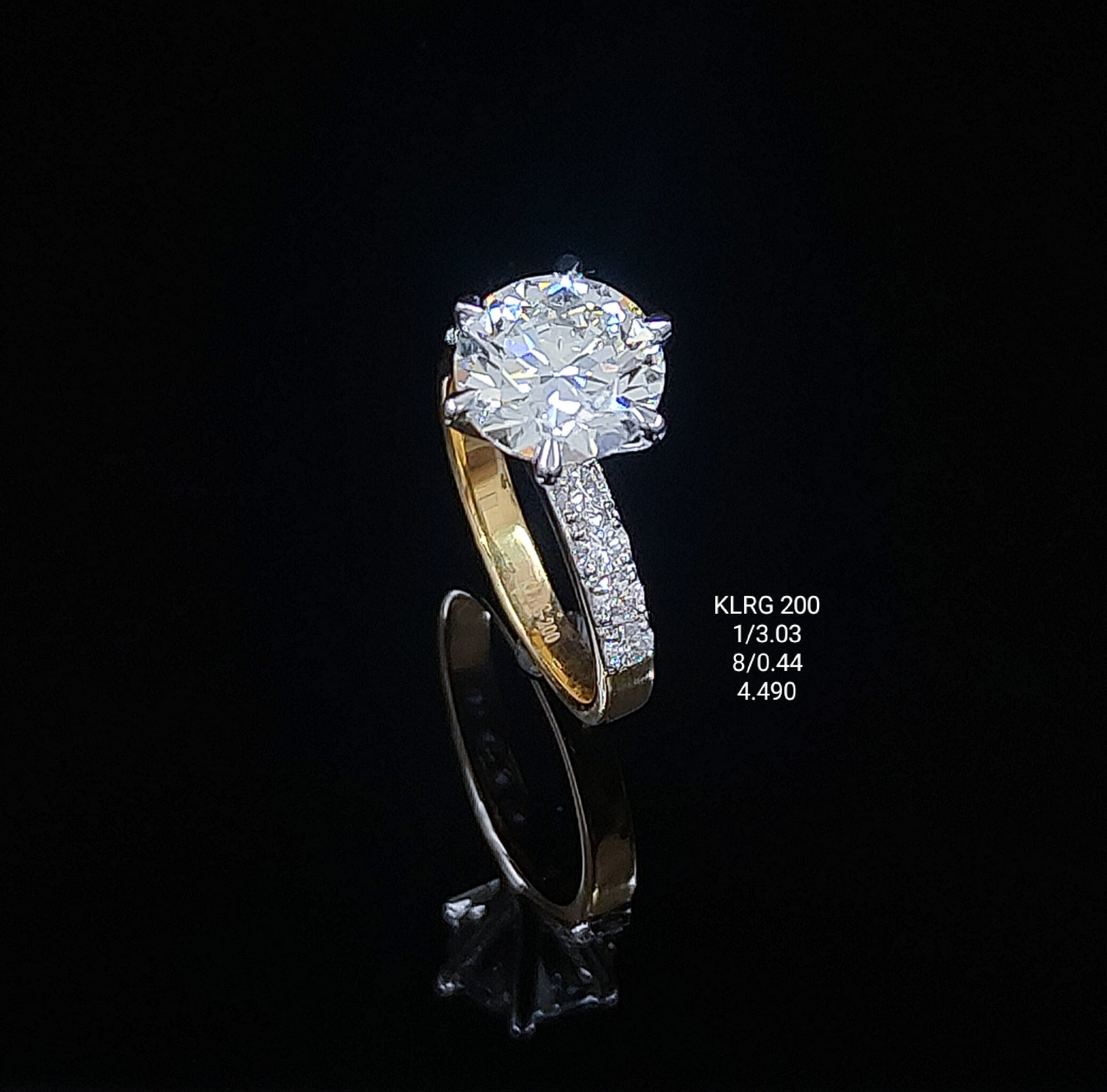 3.47Ct RING solitaire diamonds 18K
