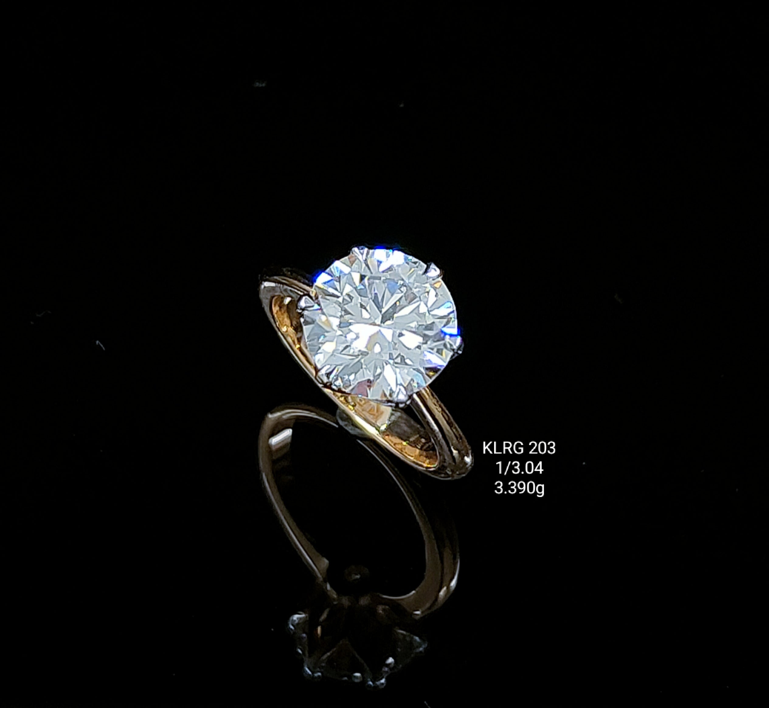 3.04Ct RING solitaire diamonds 18K