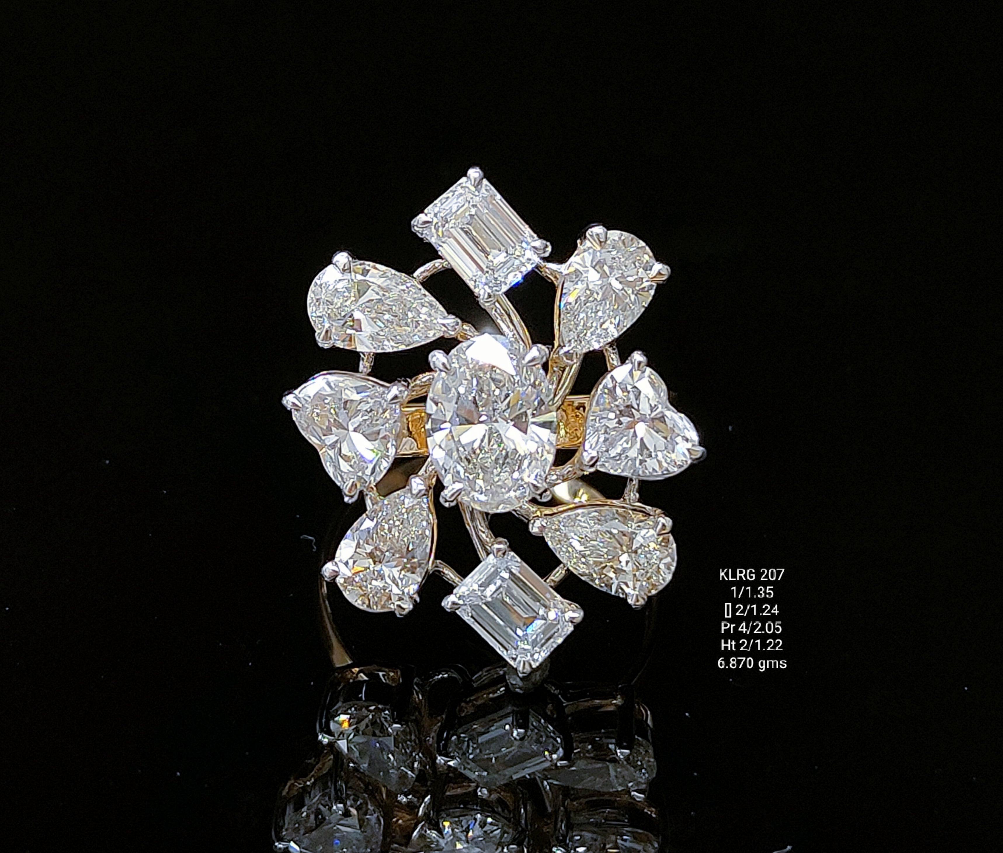 5.86Ct RING Solitaire Diamond 18K