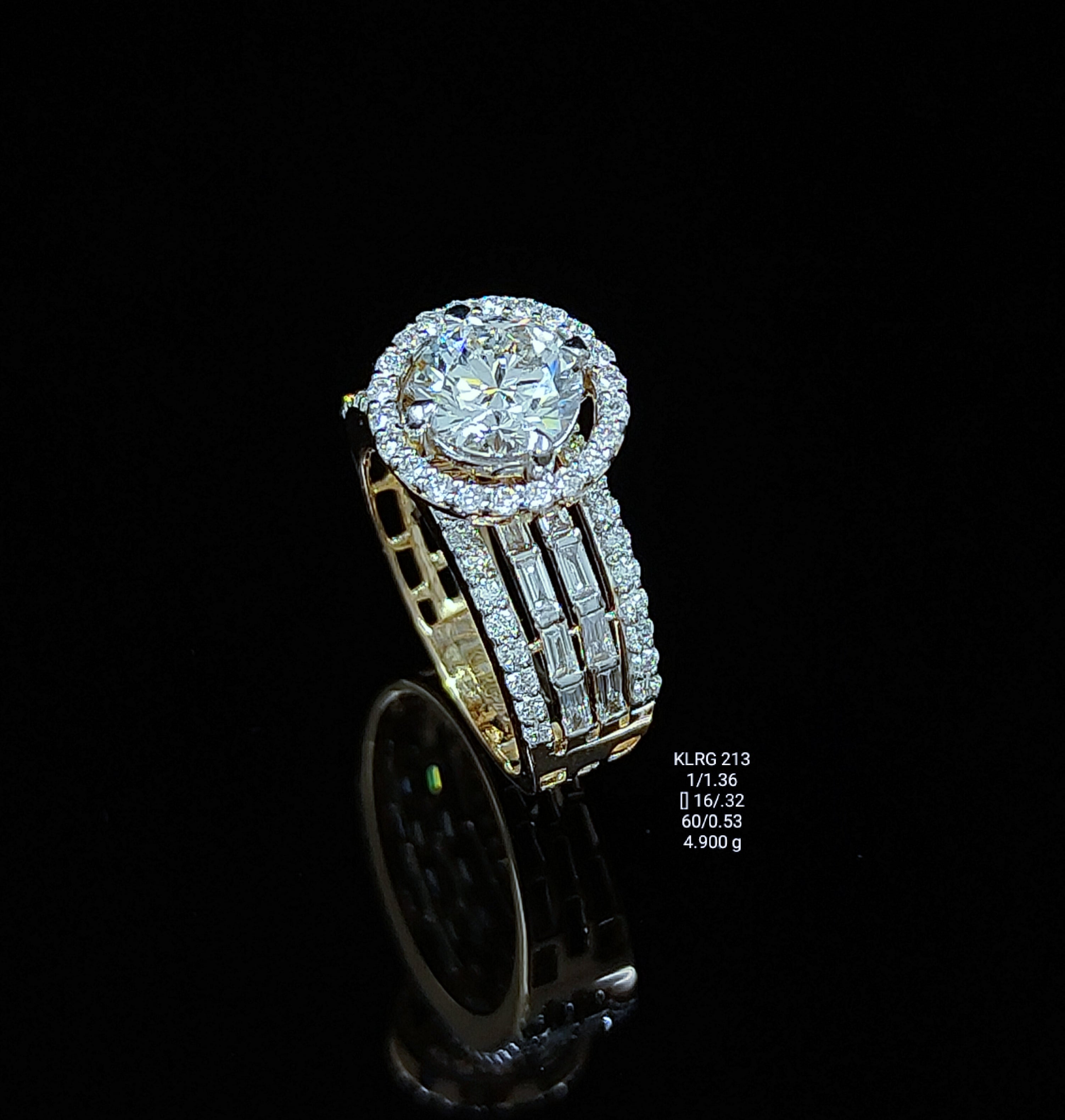 2.21Ct RING solitaire diamonds 18K