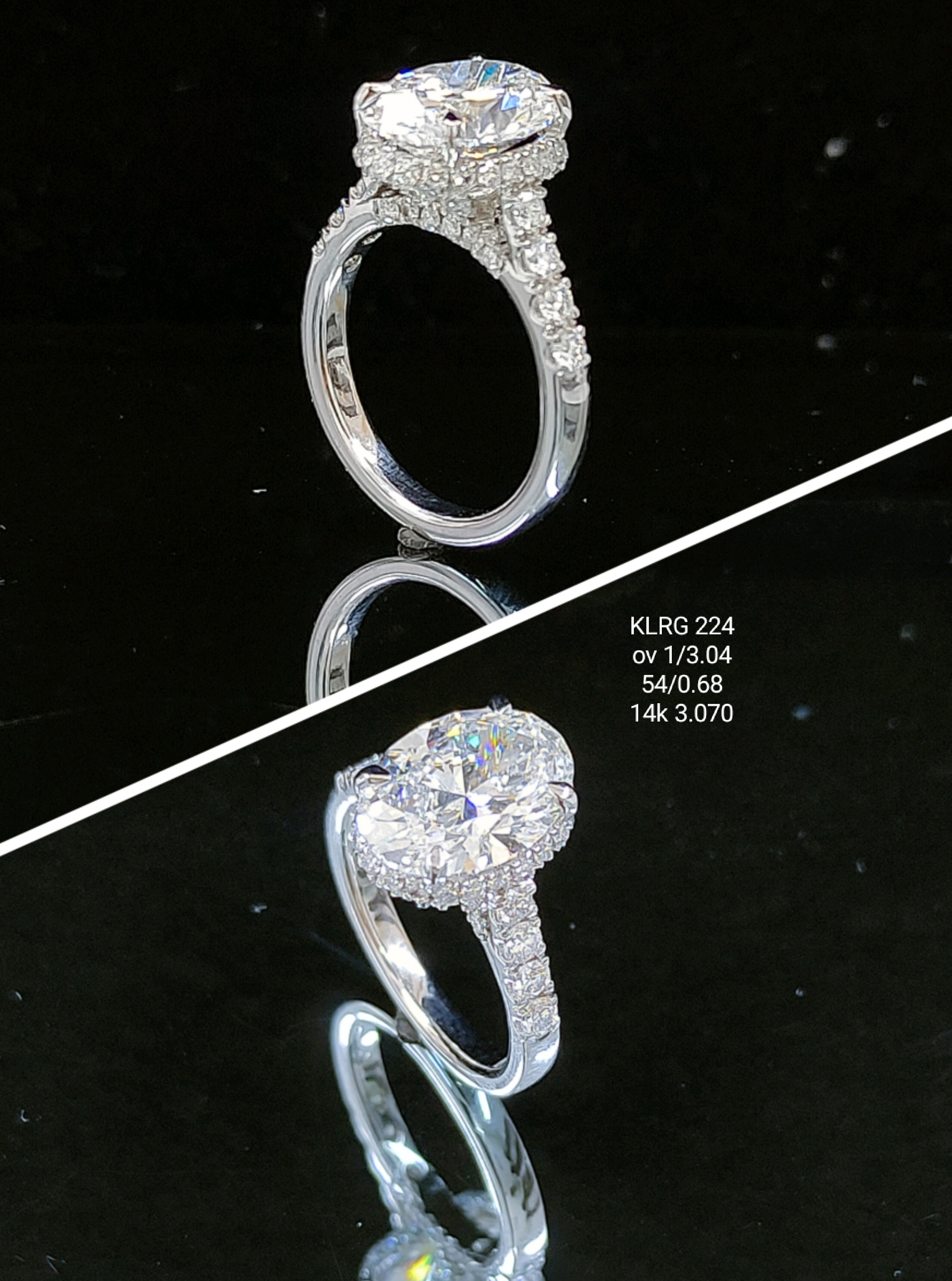 3.72Ct RING Small round diamonds 18K