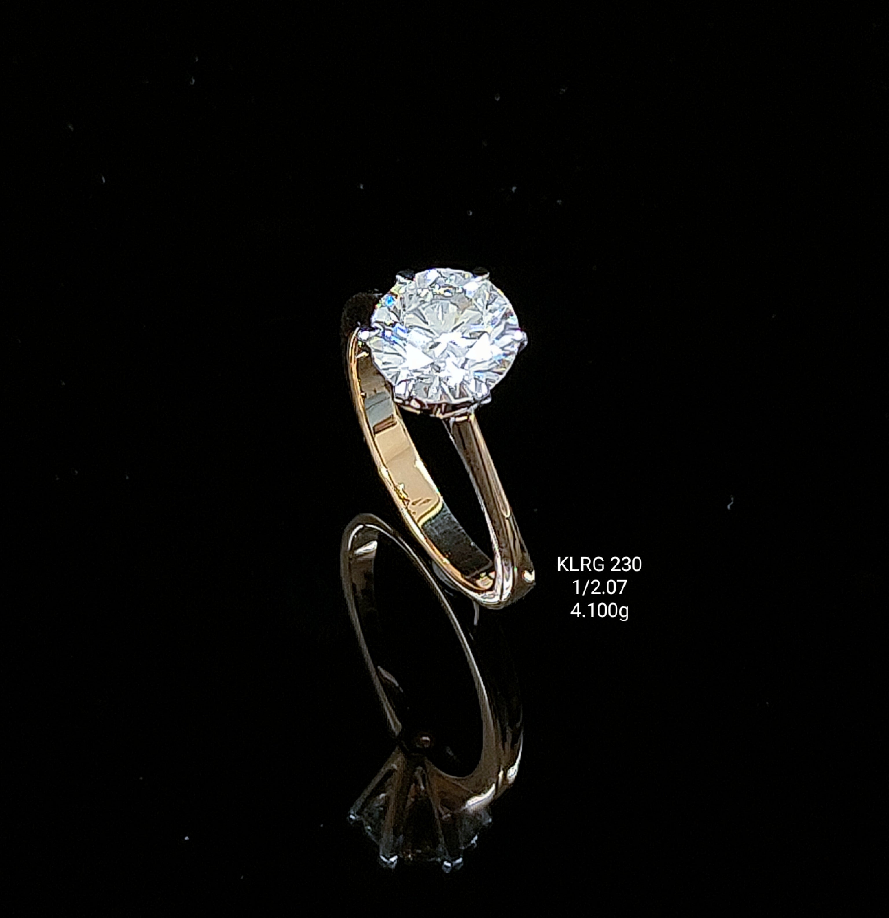 2.07Ct RING solitaire diamonds 18K