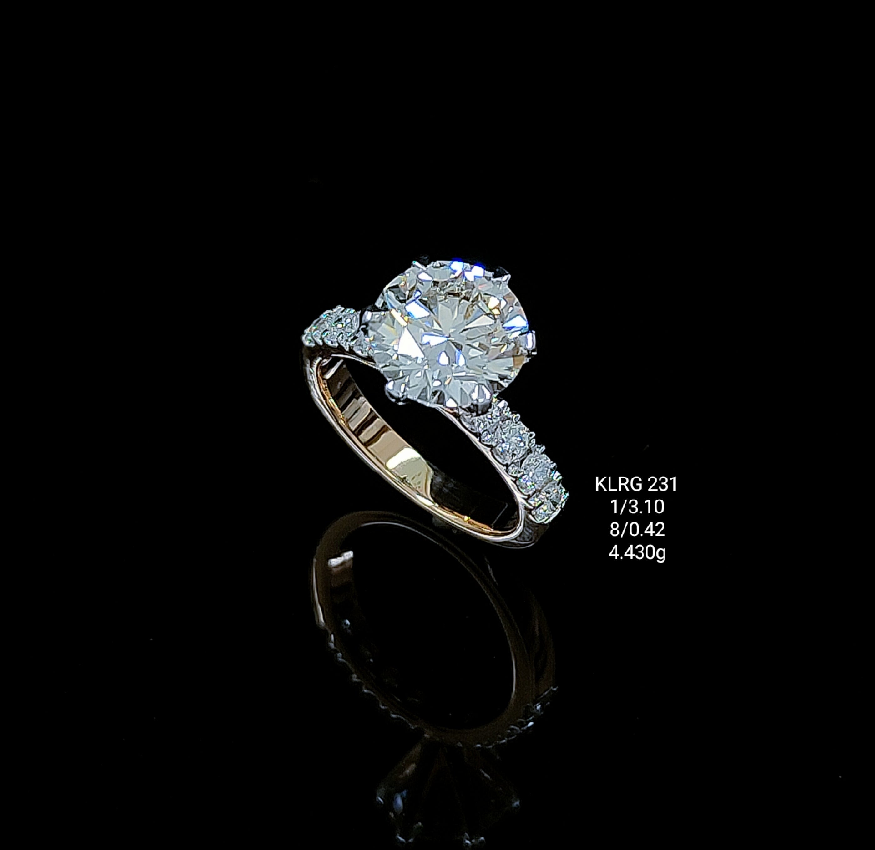 3.52Ct RING solitaire diamonds 18K