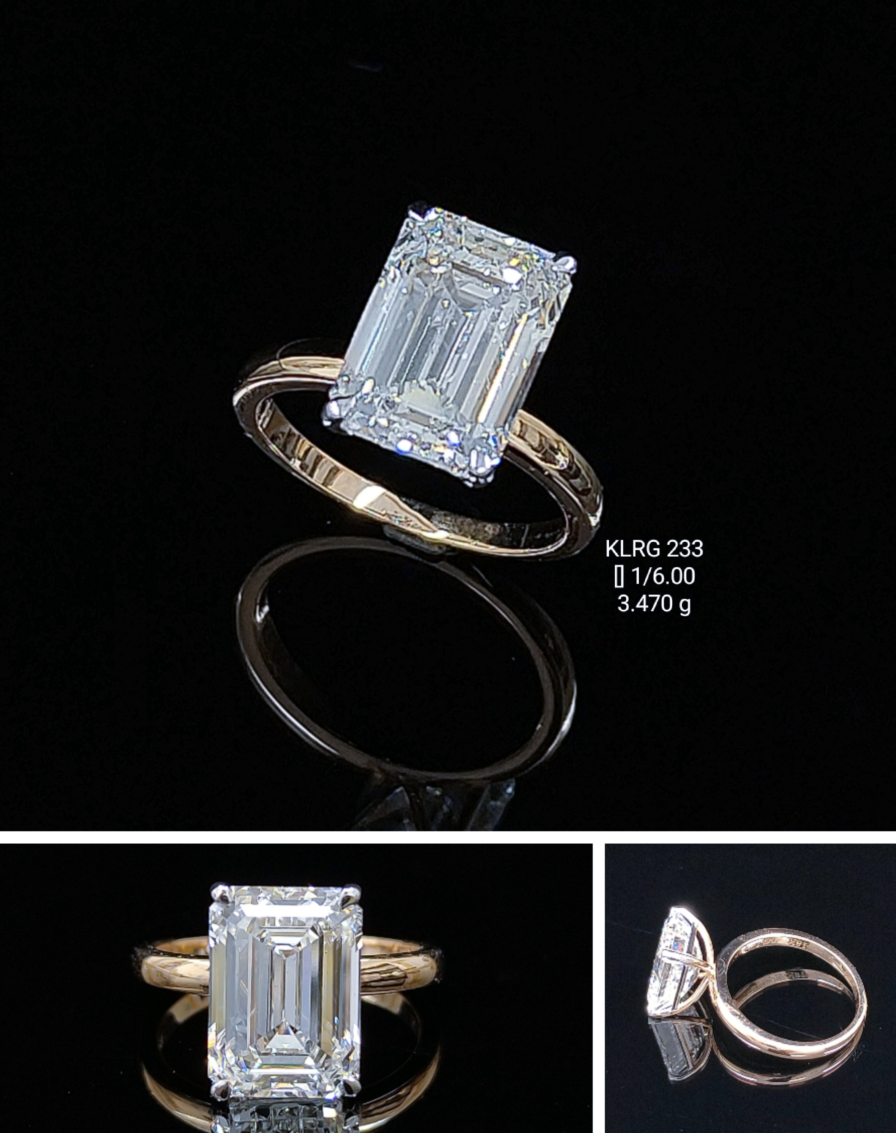 6Ct RING Solitaire Diamond 18K