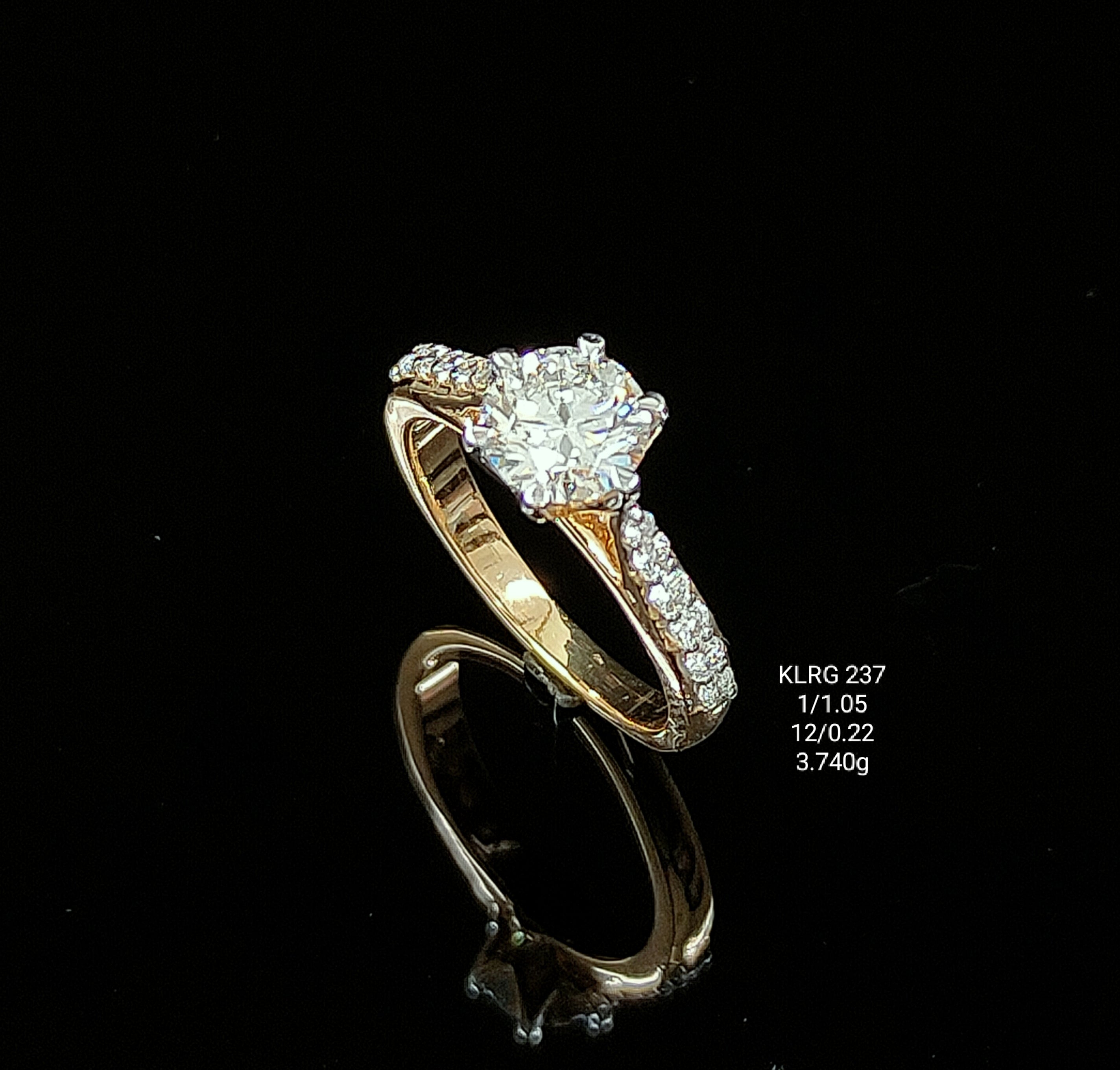 1.27Ct RING solitaire diamonds 18K