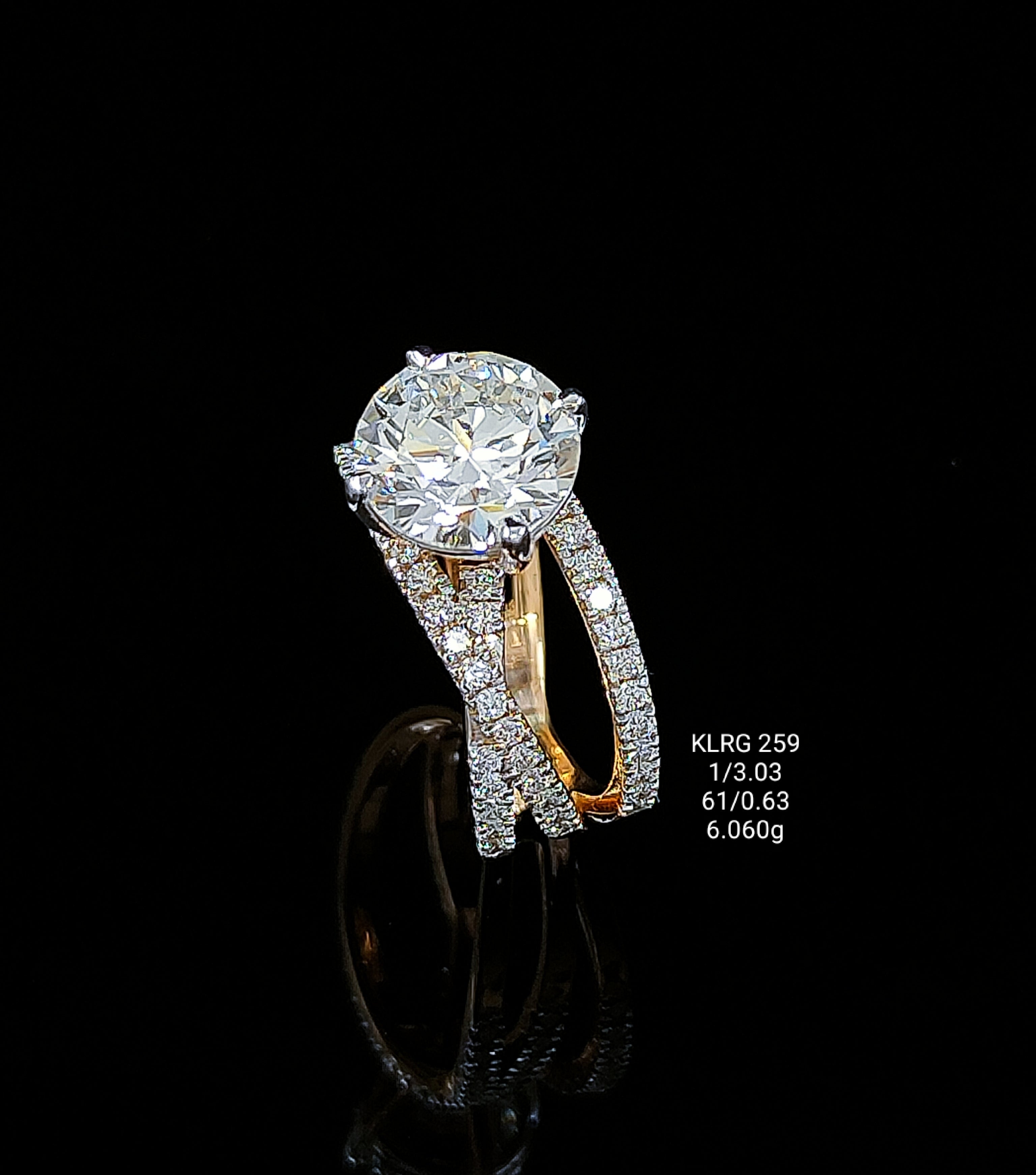 3.66Ct RING solitaire diamonds 18K