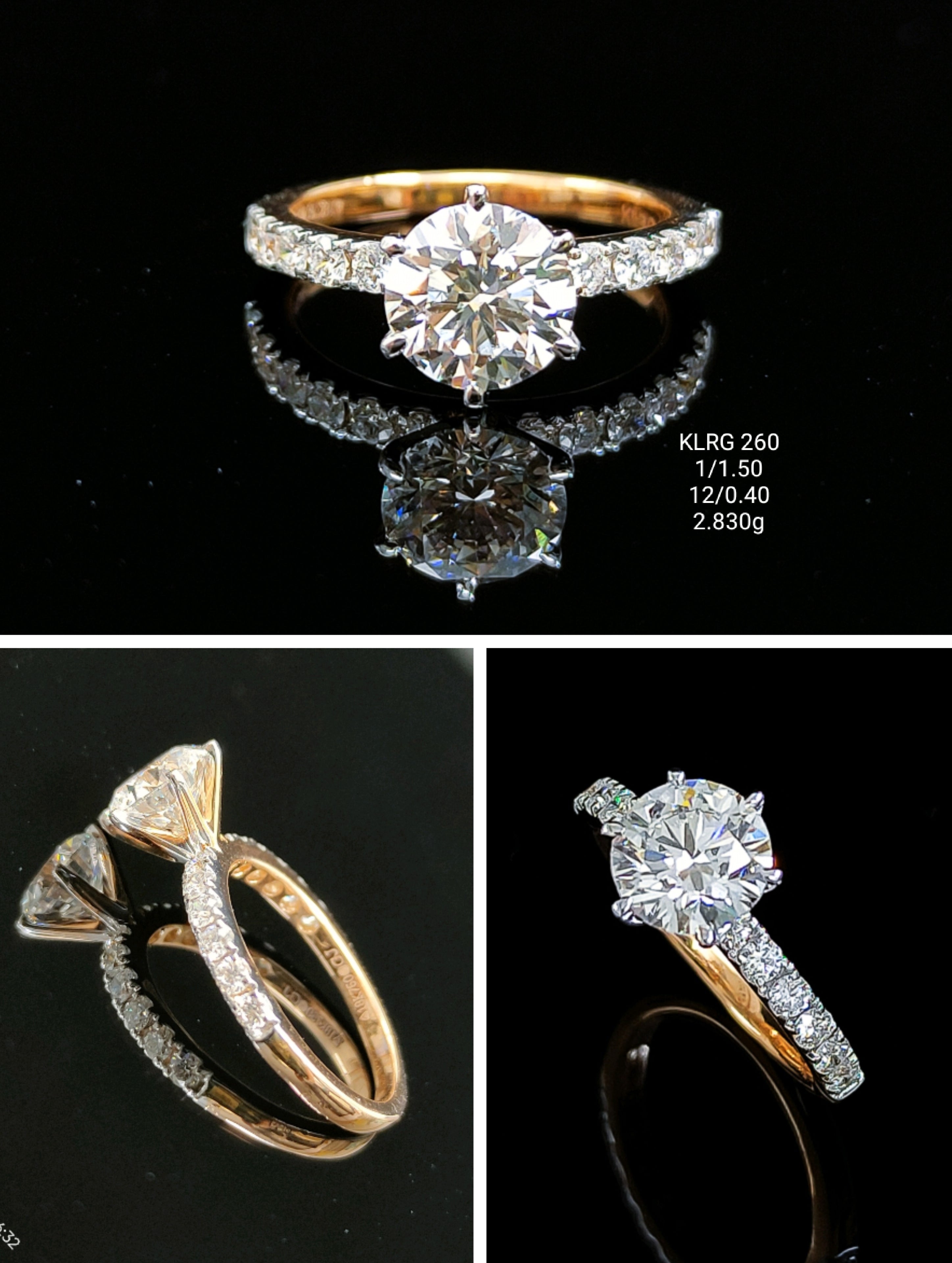 1.9Ct RING solitaire diamonds 18K
