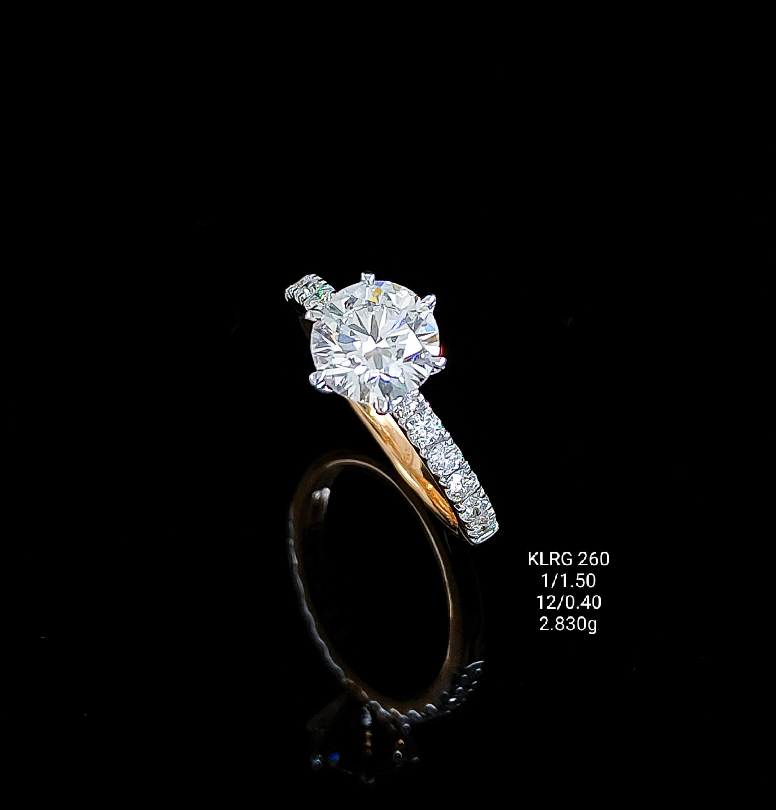 3.66Ct RING solitaire diamonds 18K