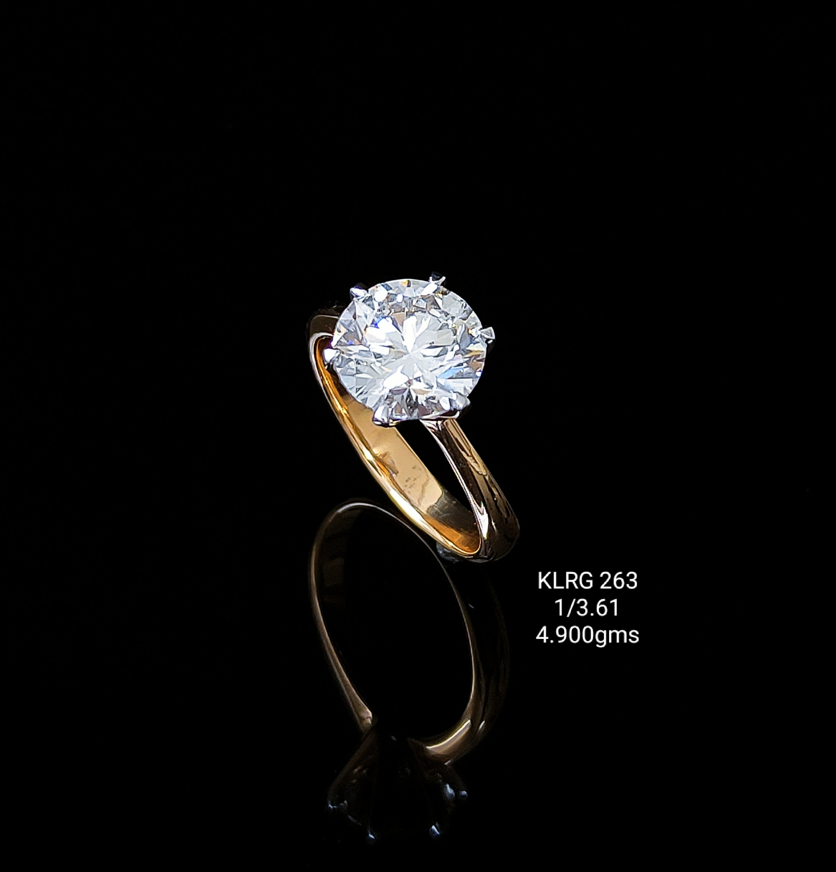 3.74Ct RING Solitaire Diamond 18K