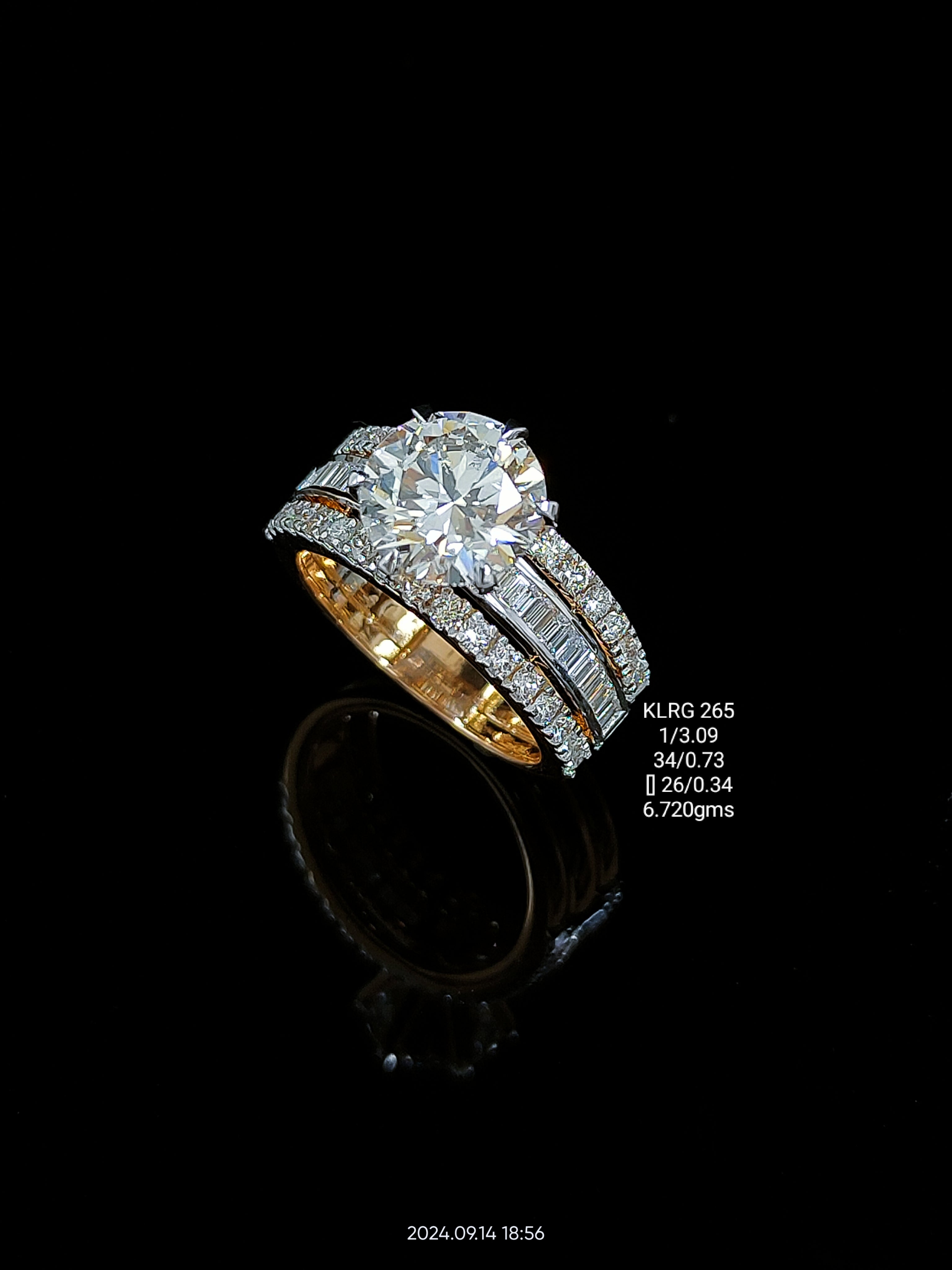 3.61Ct RING solitaire diamonds 18K