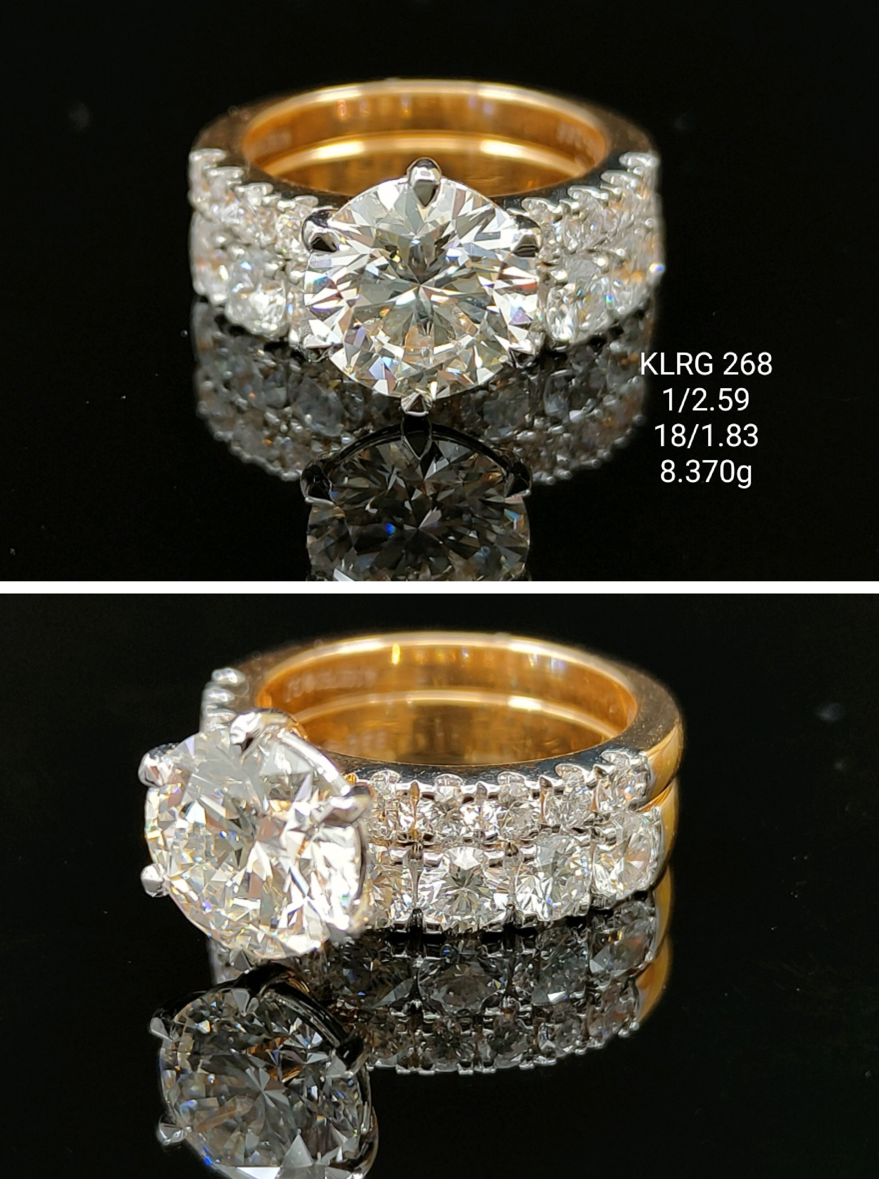 6.09Ct RING solitaire diamonds 18K
