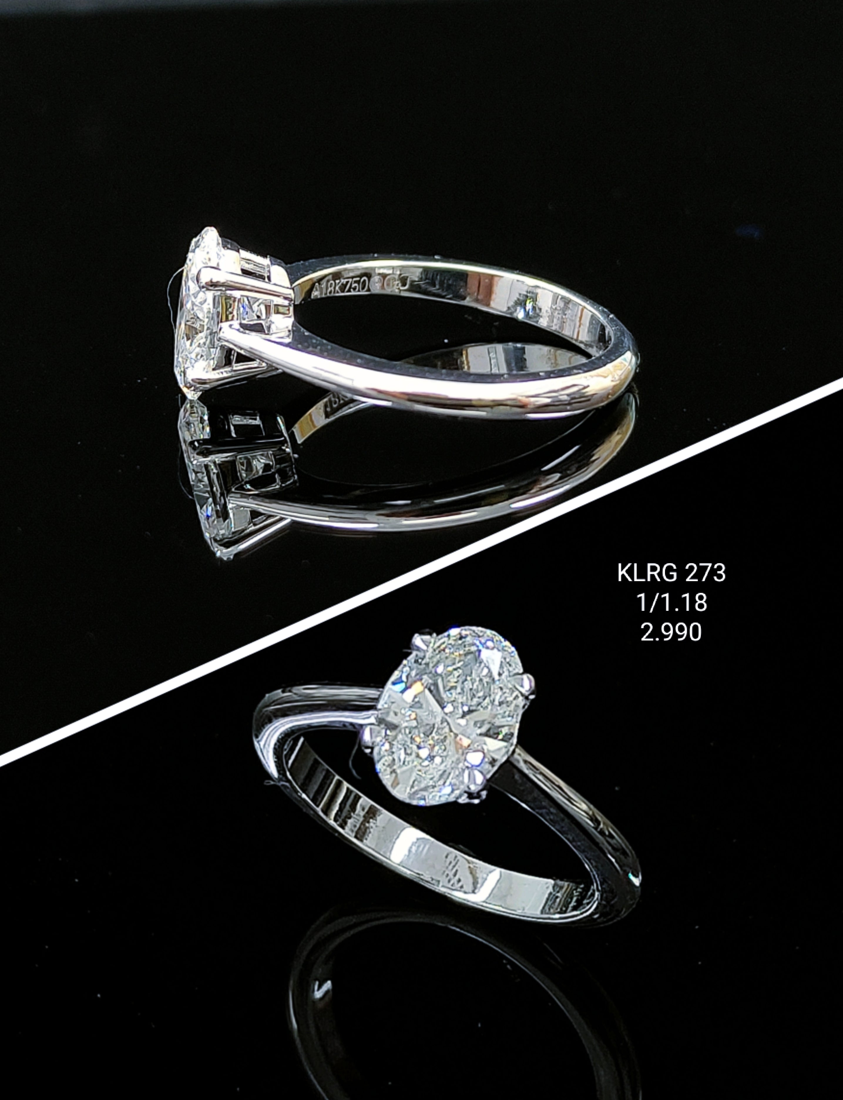 3.12Ct RING Small round diamonds 18K