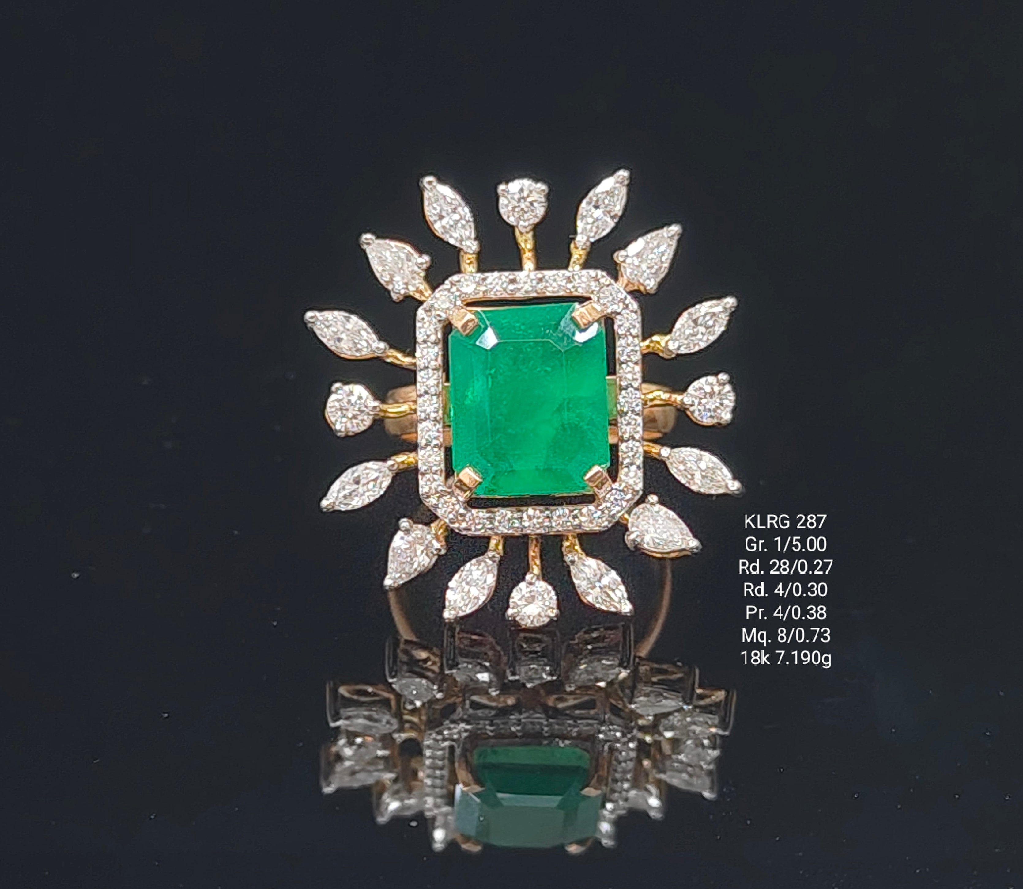 6.68Ct RING Small round diamonds 18K