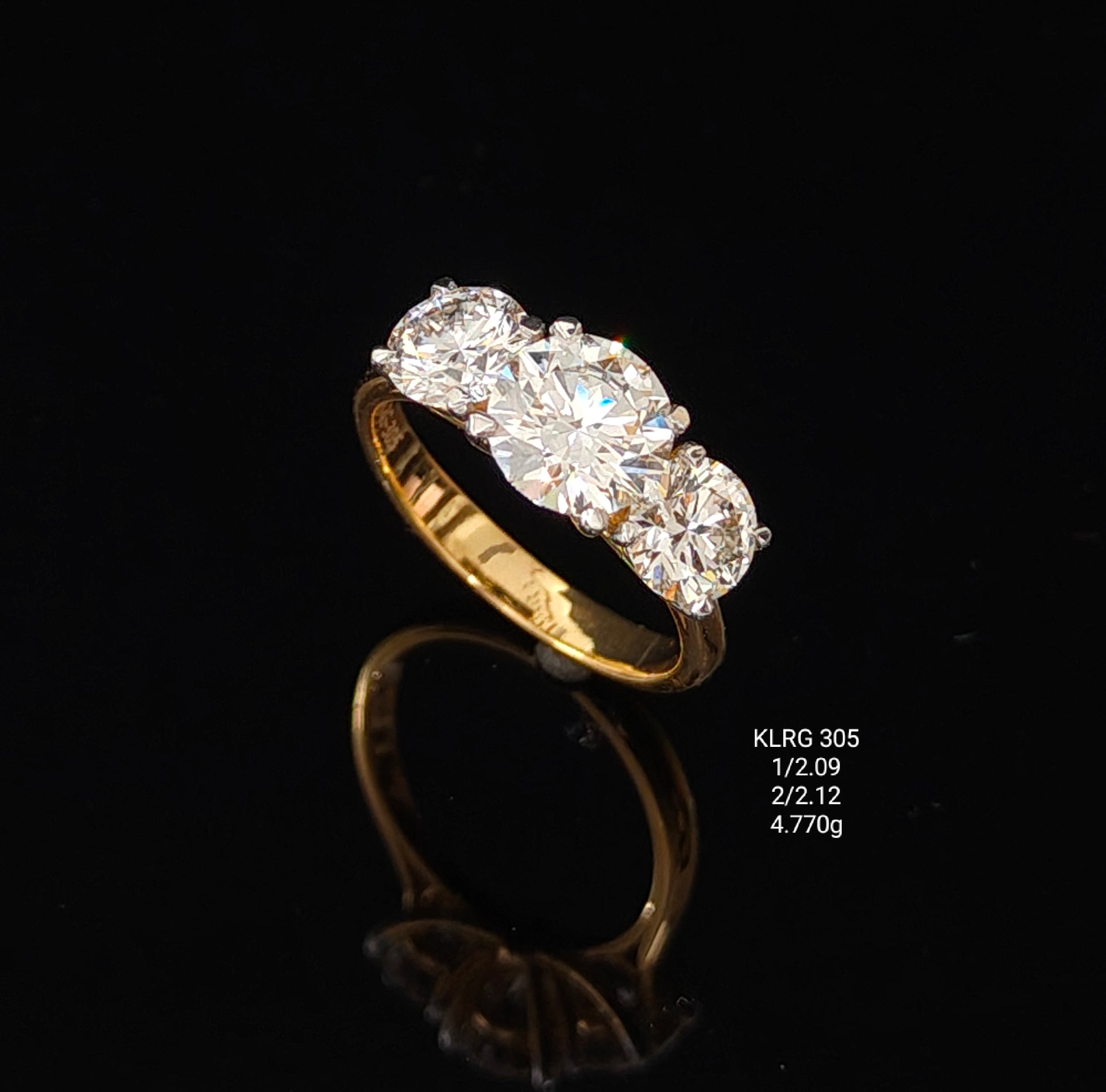 4.21Ct RING solitaire diamonds 18K