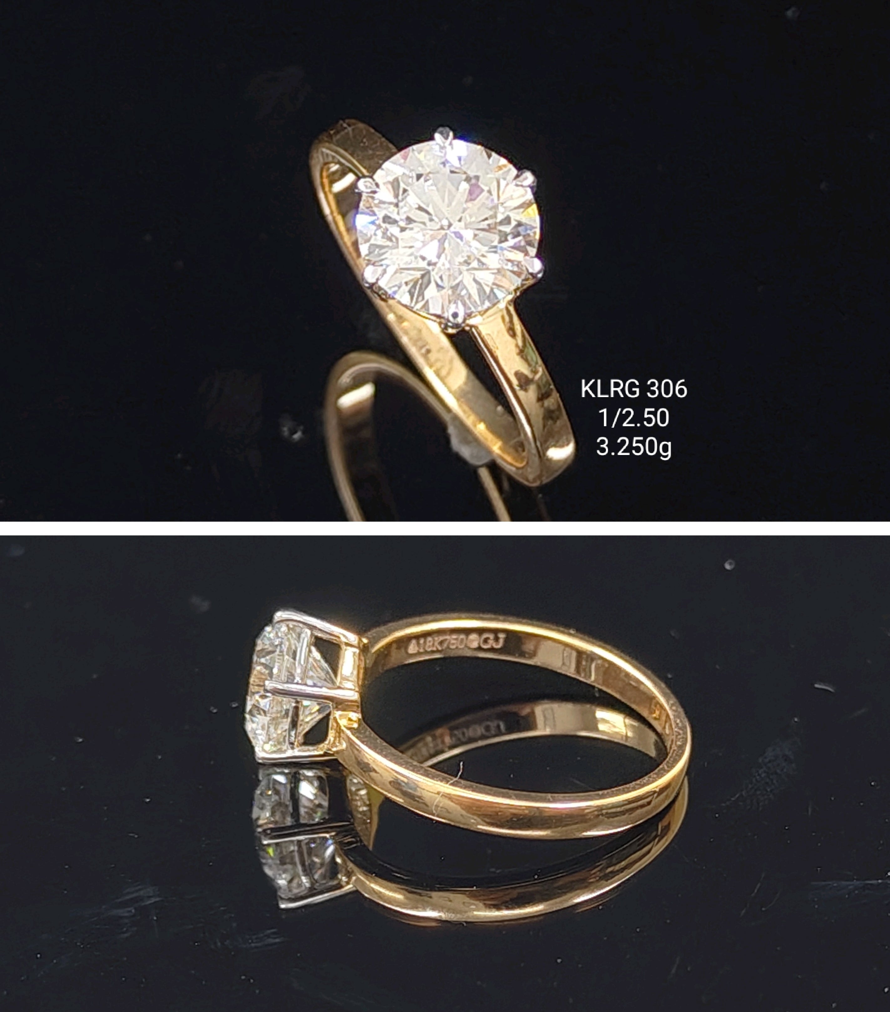 2.5Ct RING solitaire diamonds 18K