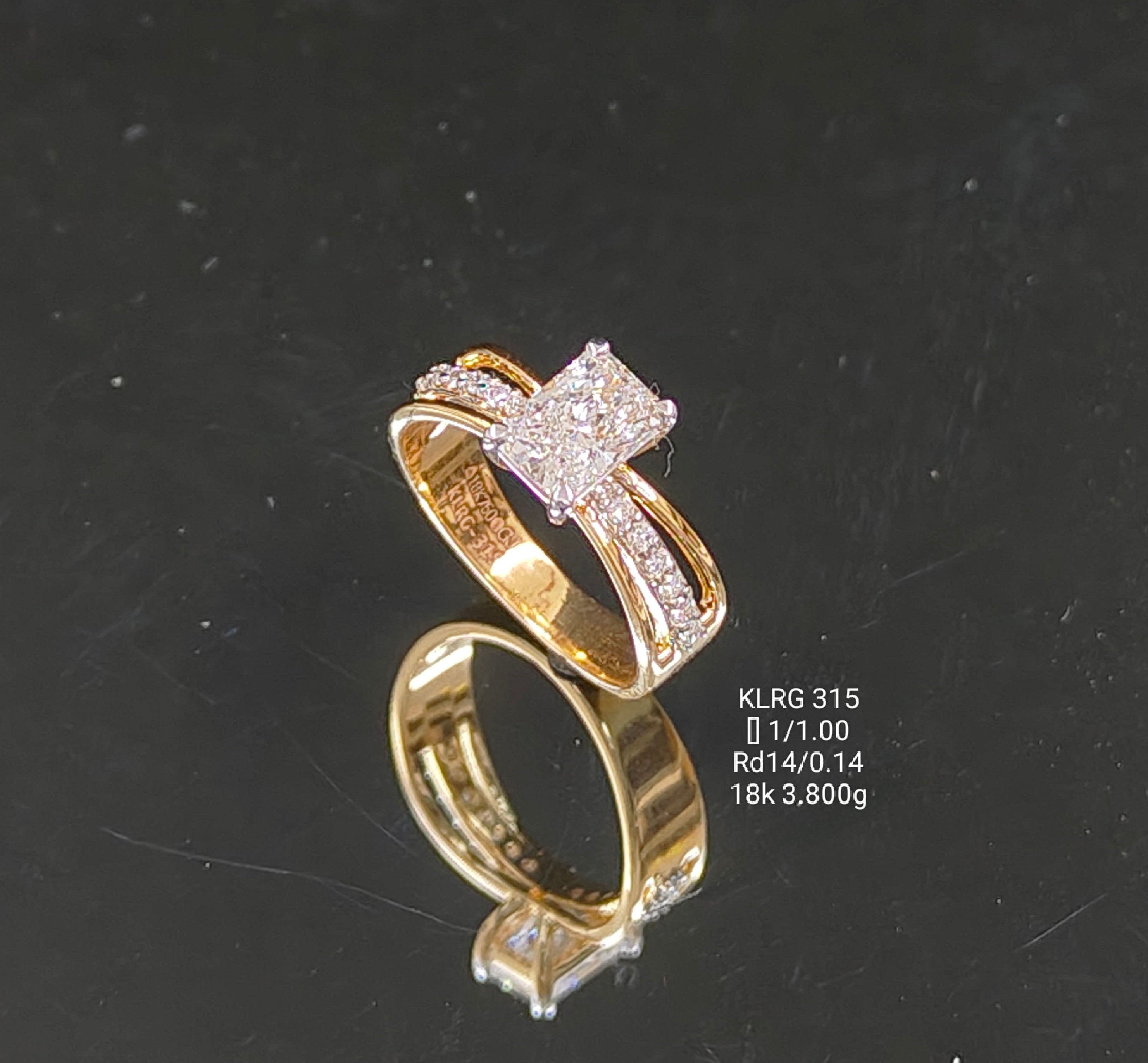 1.14Ct RING Small round diamonds 18K