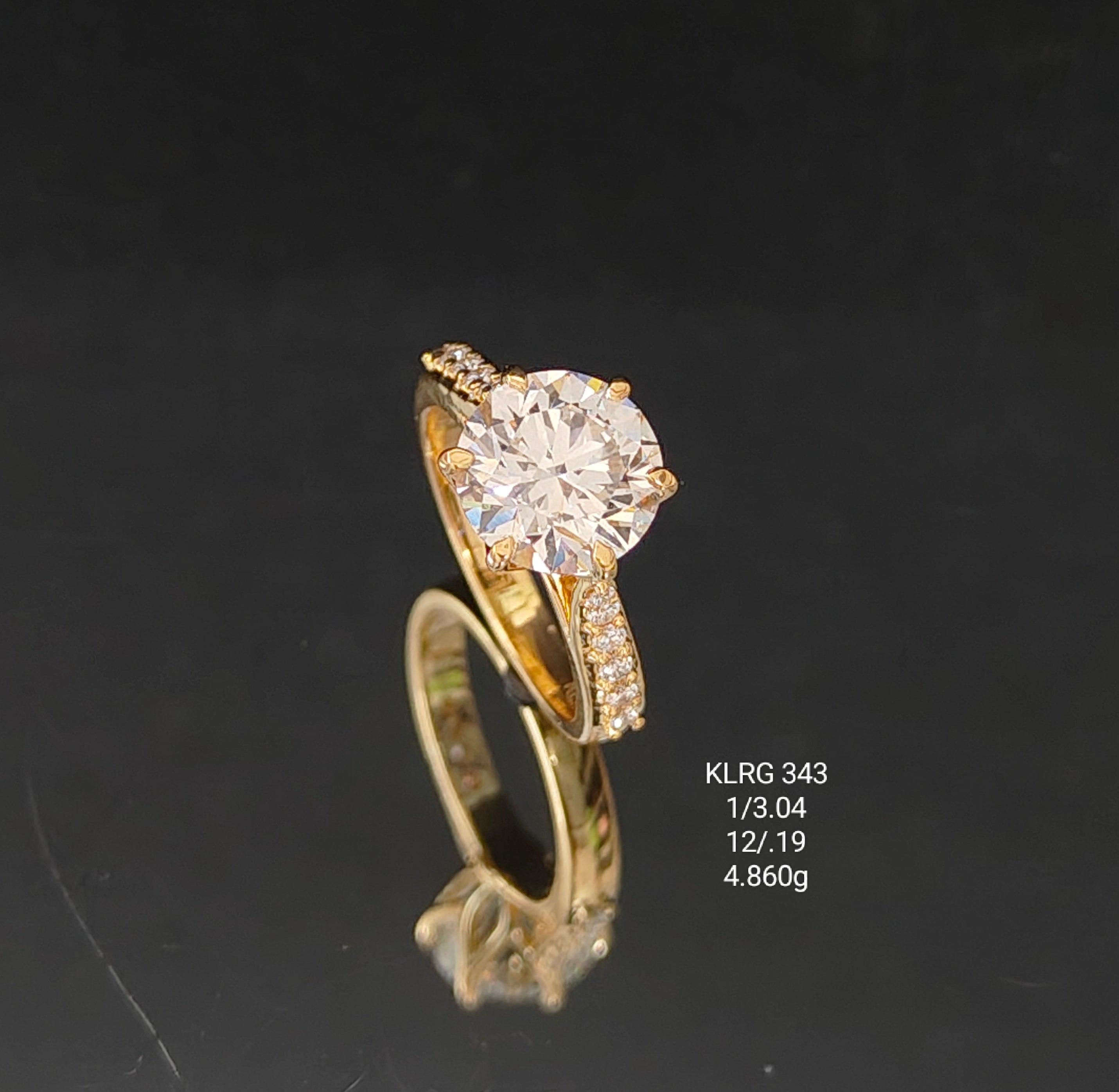 3.23Ct RING solitaire diamonds 18K