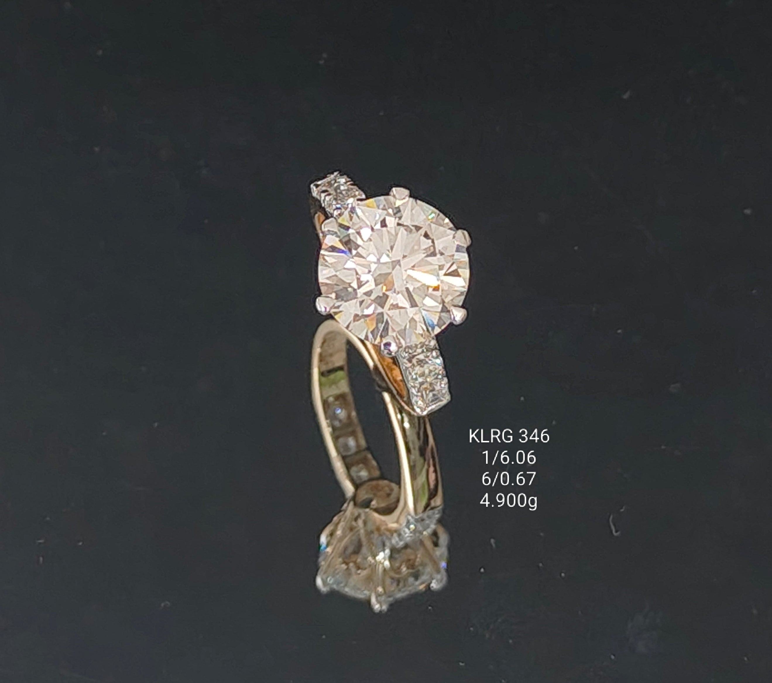6.73Ct RING solitaire diamonds 18K